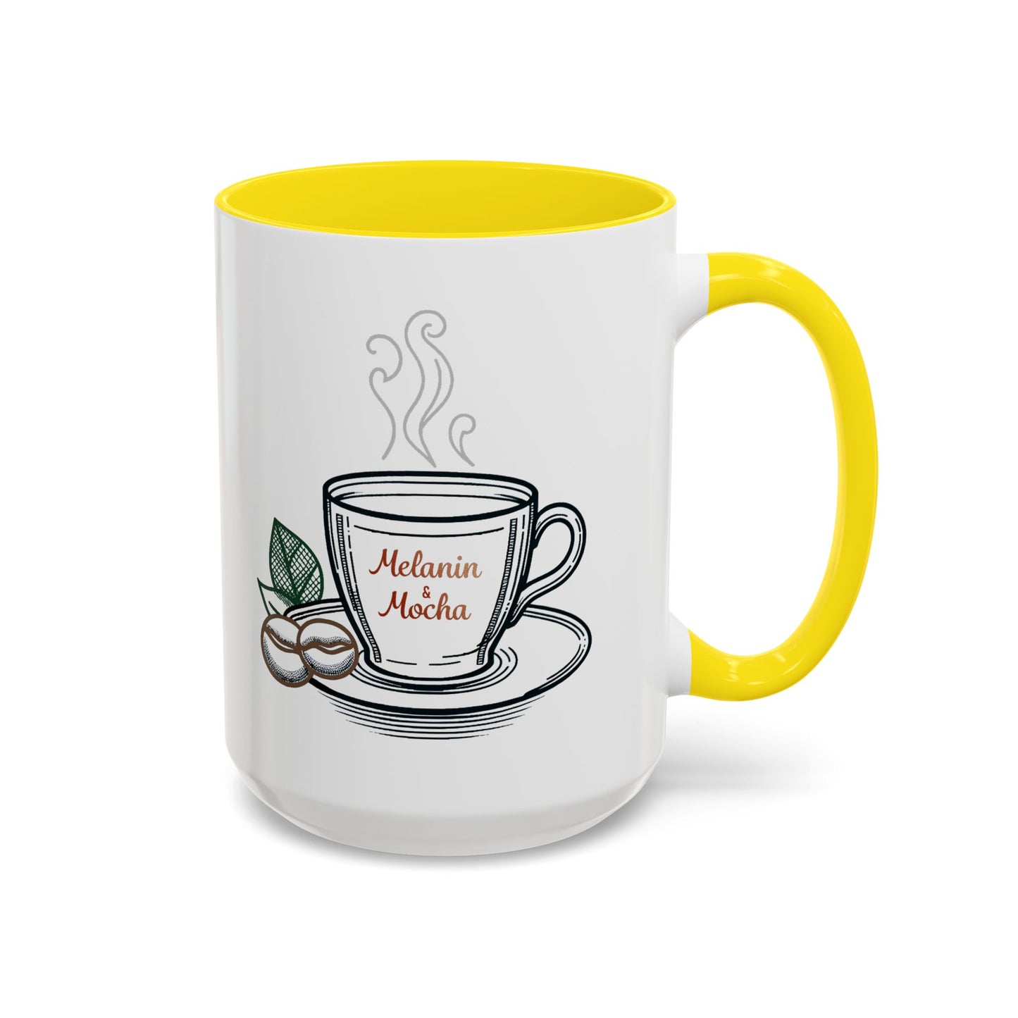 Melanin & Mocha Accent Coffee Mug, Gift for Coffee Lovers, Afro Hair Black American African Girl