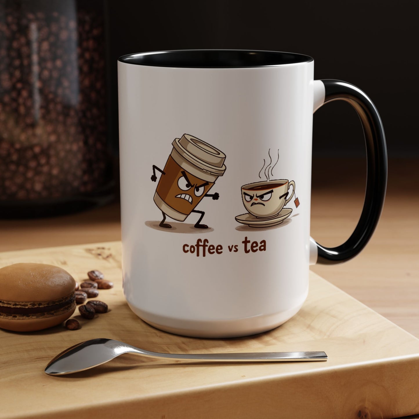 Coffee vs Tea Humorous Accent Mug. 11oz & 15oz. Perfect Gift for Coffee Lovers