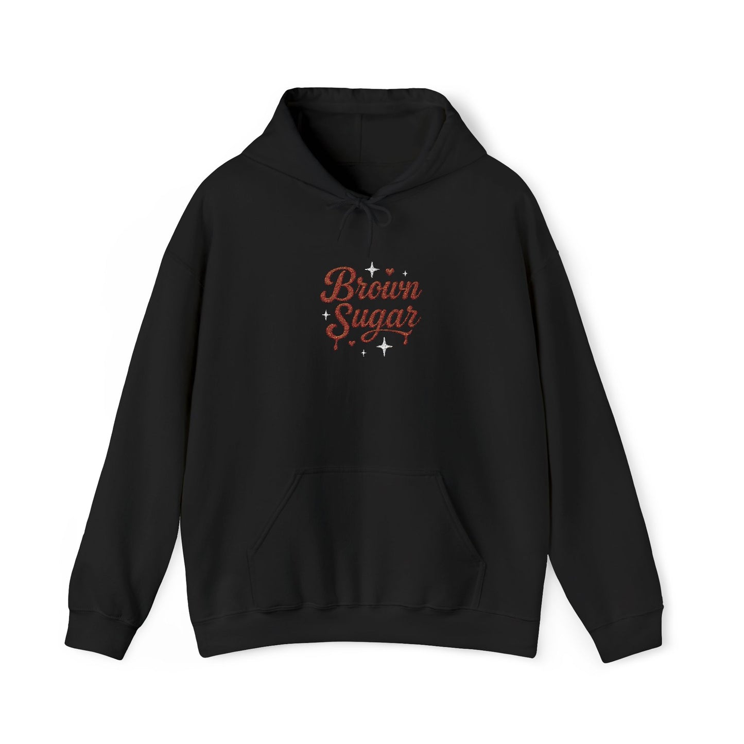 Embroidered "Brown Sugar" Unisex Heavy Blend™ Hooded Sweatshirt. Afro Hair Black American African Girl T-shirt