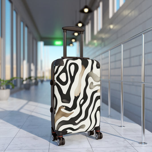 Chic Travel Suitcase, Stylish Luggage, Modern Carry-On, Unique Vacation Bag, Trendy Holiday Gear, Artful Zebra Print Design