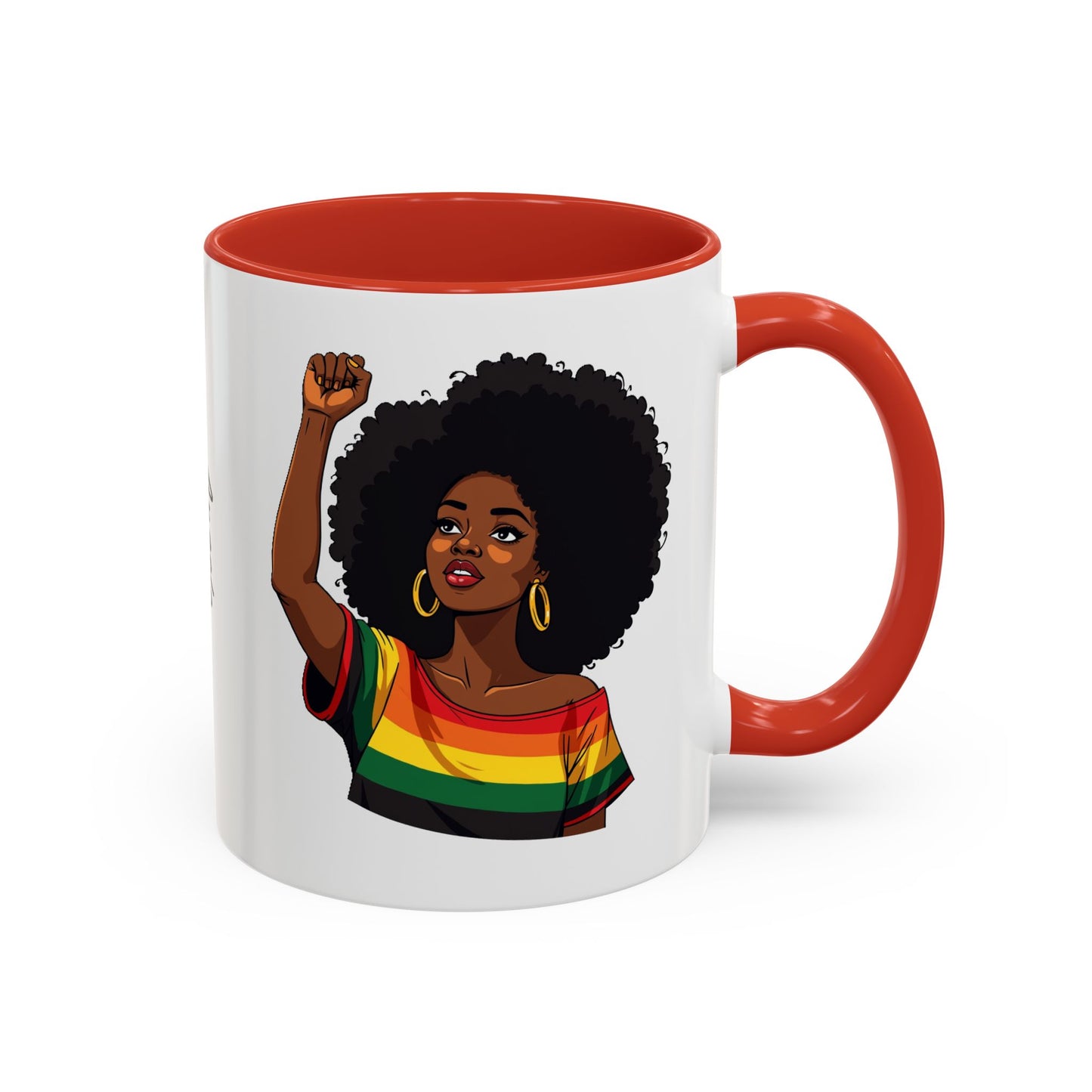 Empowered Black Woman Personalized Coffee Mug. Afro Hair Black American African Girl