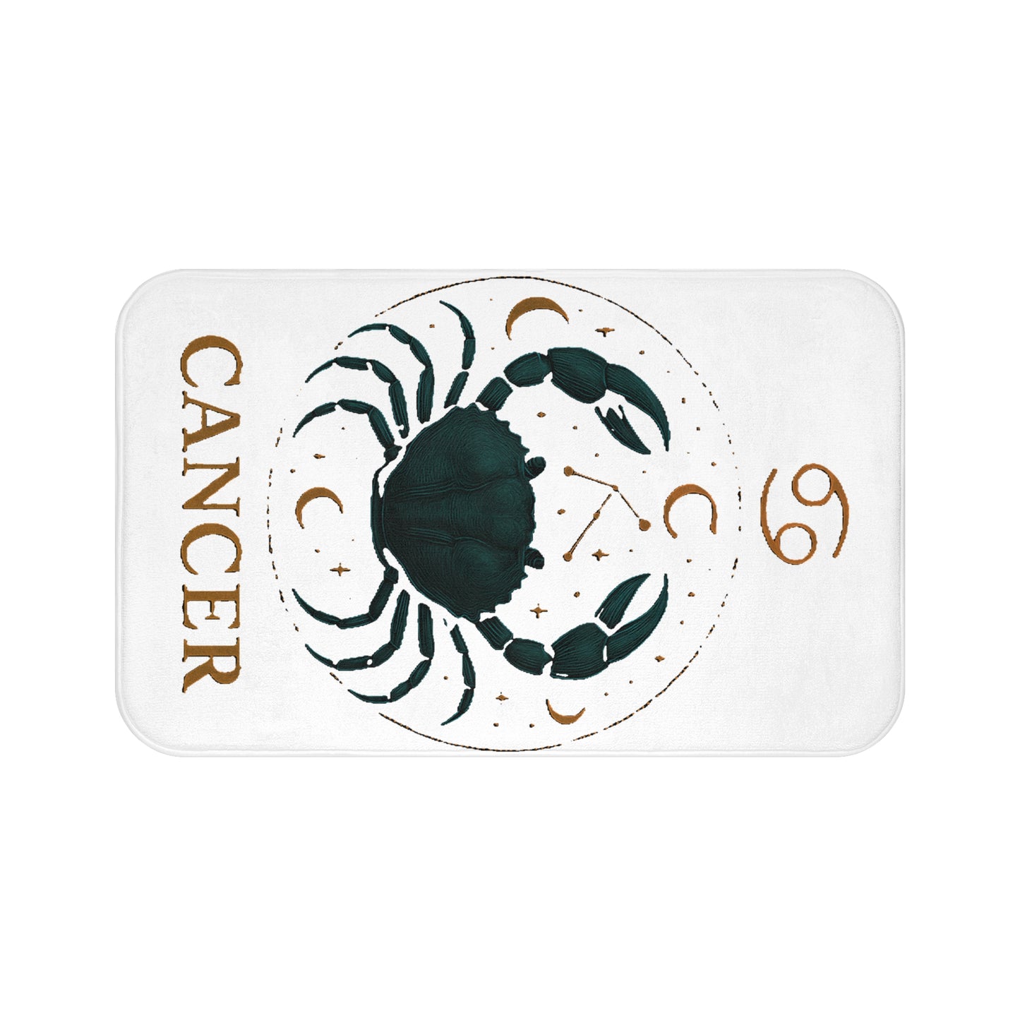 Cancer Zodiac Bathmat. Astrology Home Decor, Celestial Gift, Bathroom Accessory, Crab Design. Floor Rug