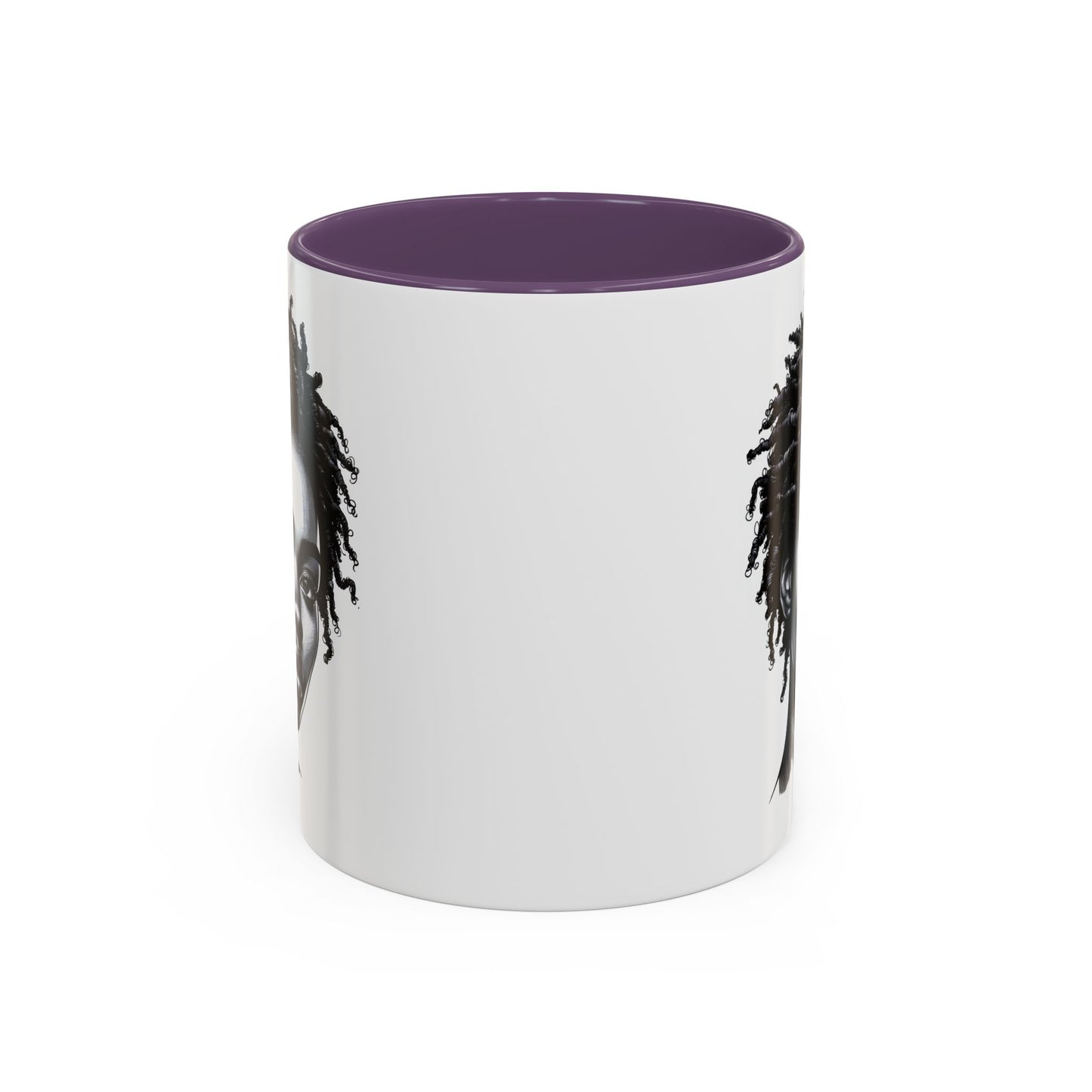 Afrocentric Accent Coffee Mug, Artistic Mug for Home, Unique Gift for Her, Afro Hair Black American African Girl