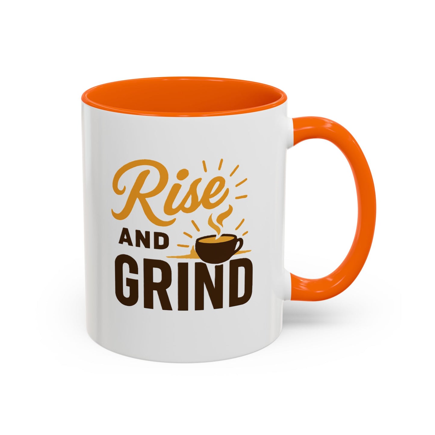 Coffee Lover's Motivational Mug | Rise and Grind for a Perfect Start, Gift for Baristas, Cozy Mornings, Home Office Decor, 11 & 15oz