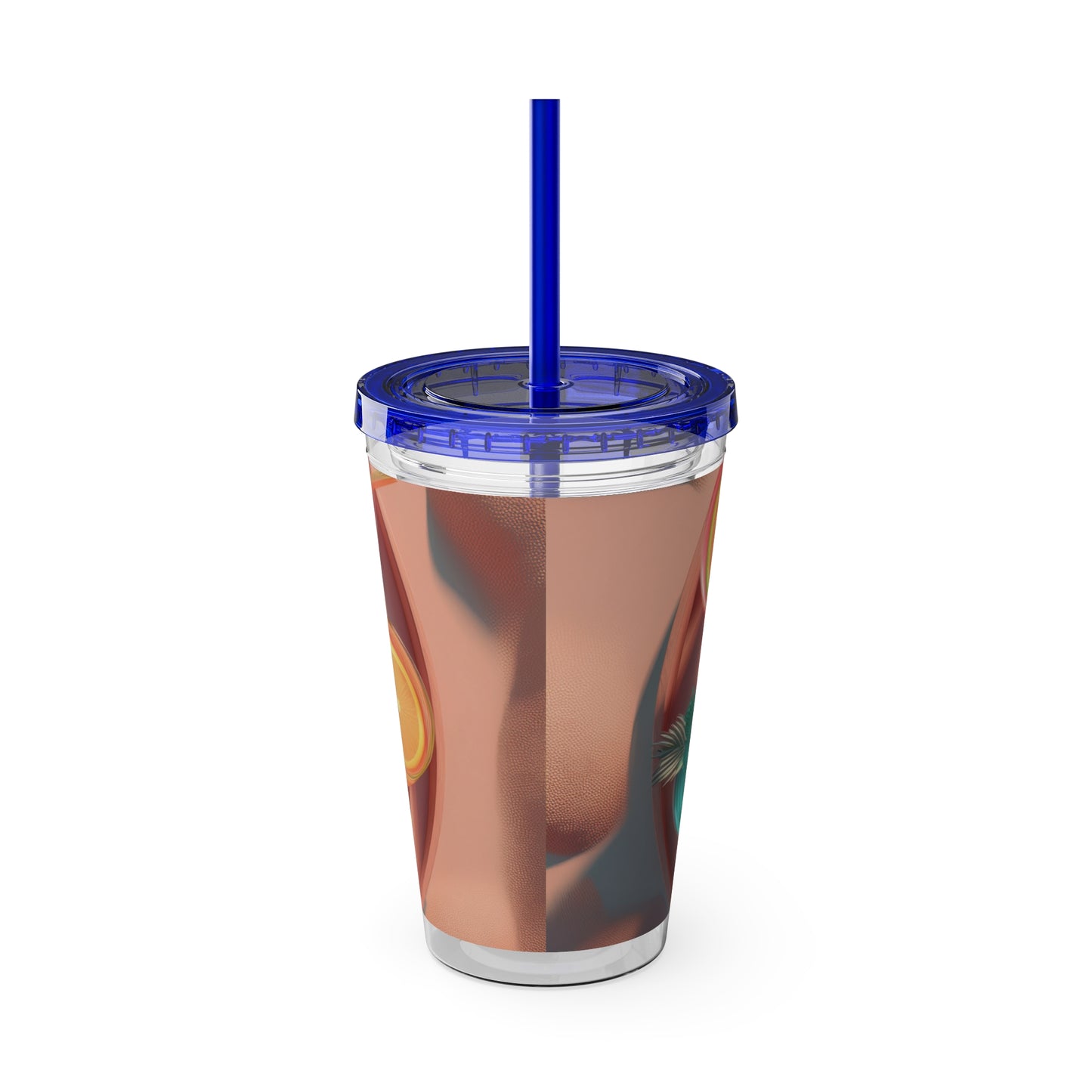 Colorful Sunsplash Tumbler with Straw, Drinkware for Summer, Travel Mug, Gift for Beach Lovers, Reusable Cup, Hydration Essential
