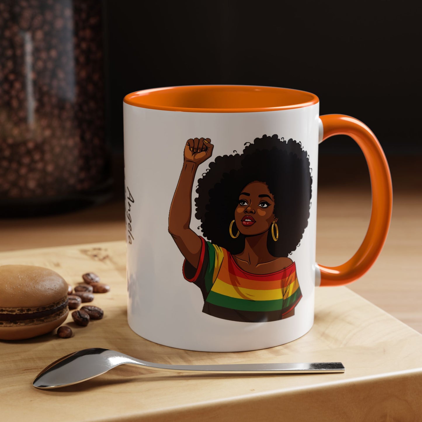 Empowered Black Woman Personalized Coffee Mug. Afro Hair Black American African Girl