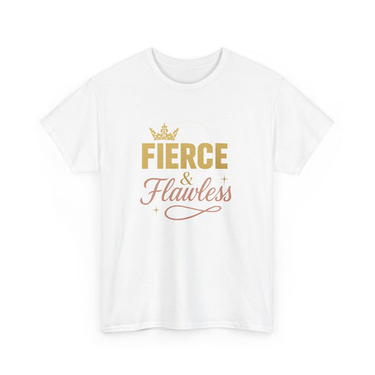 Fierce and Flawless Tee, Unisex Cotton T-Shirt, Casual Wear Gift for Afro Hair Black American African Girl T-shirt