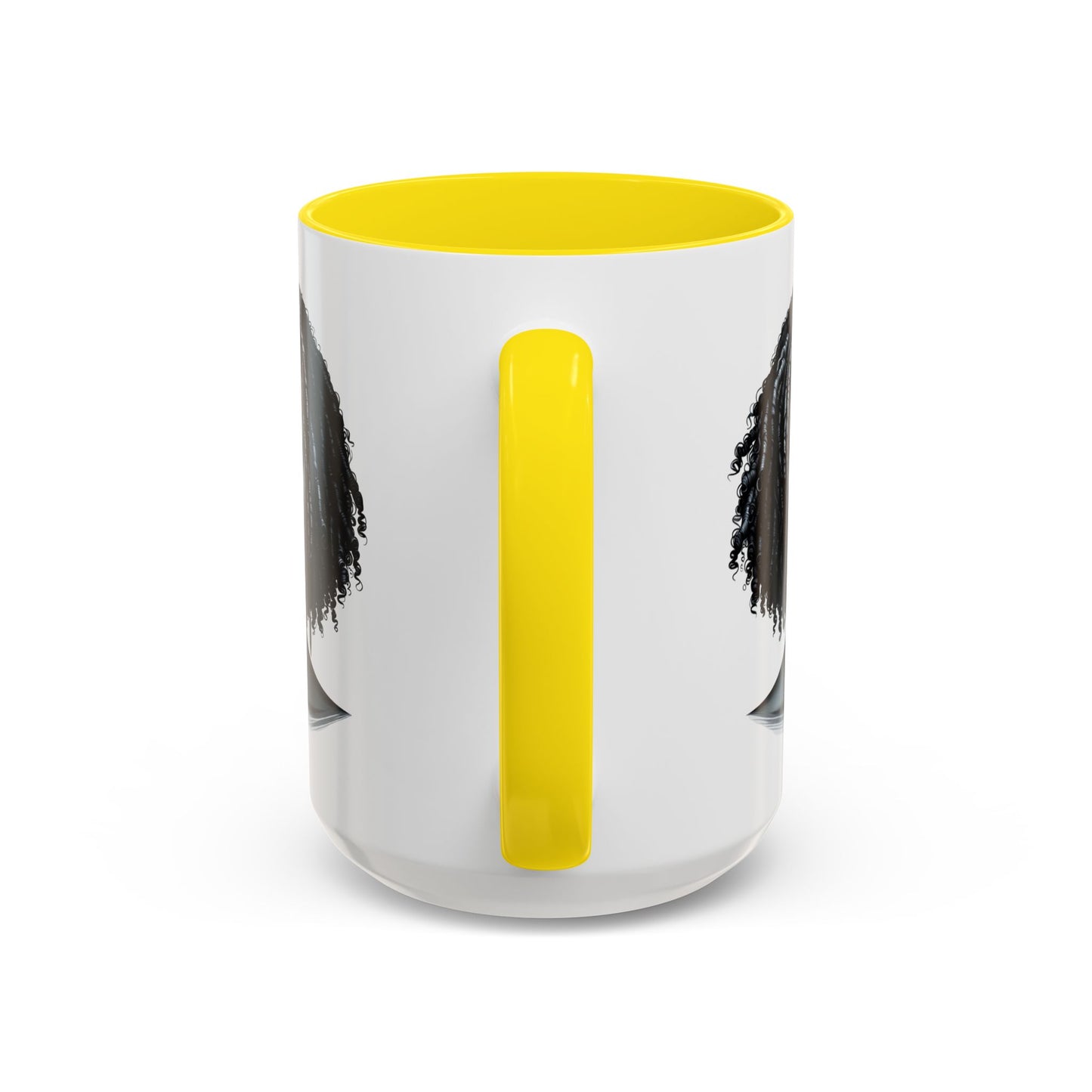 Elegant Black Woman Accent Coffee Mug. Afrocentric Gift for Coffee Lovers, Afro Hair Black American African Girl