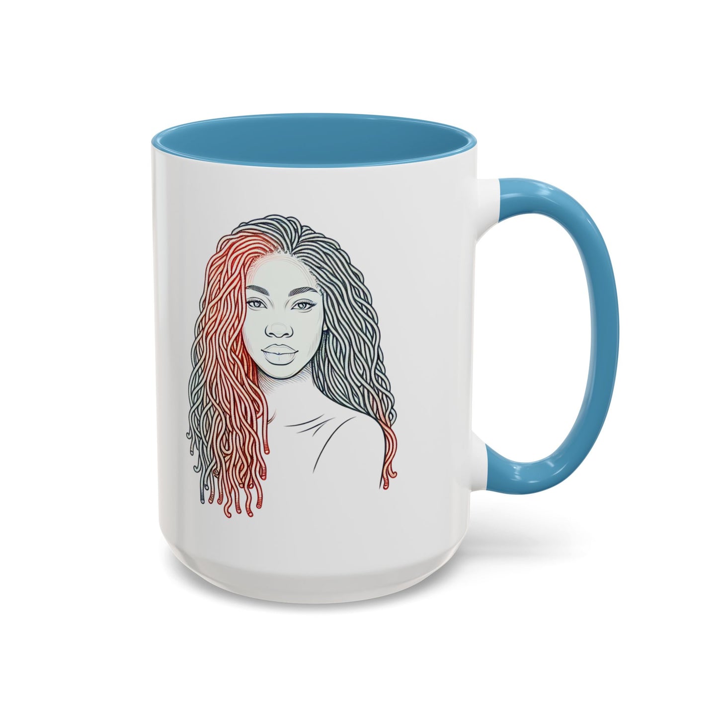 Artistic Accent Coffee Mug. Afrocentric Gift Afro Hair Black American African Girl