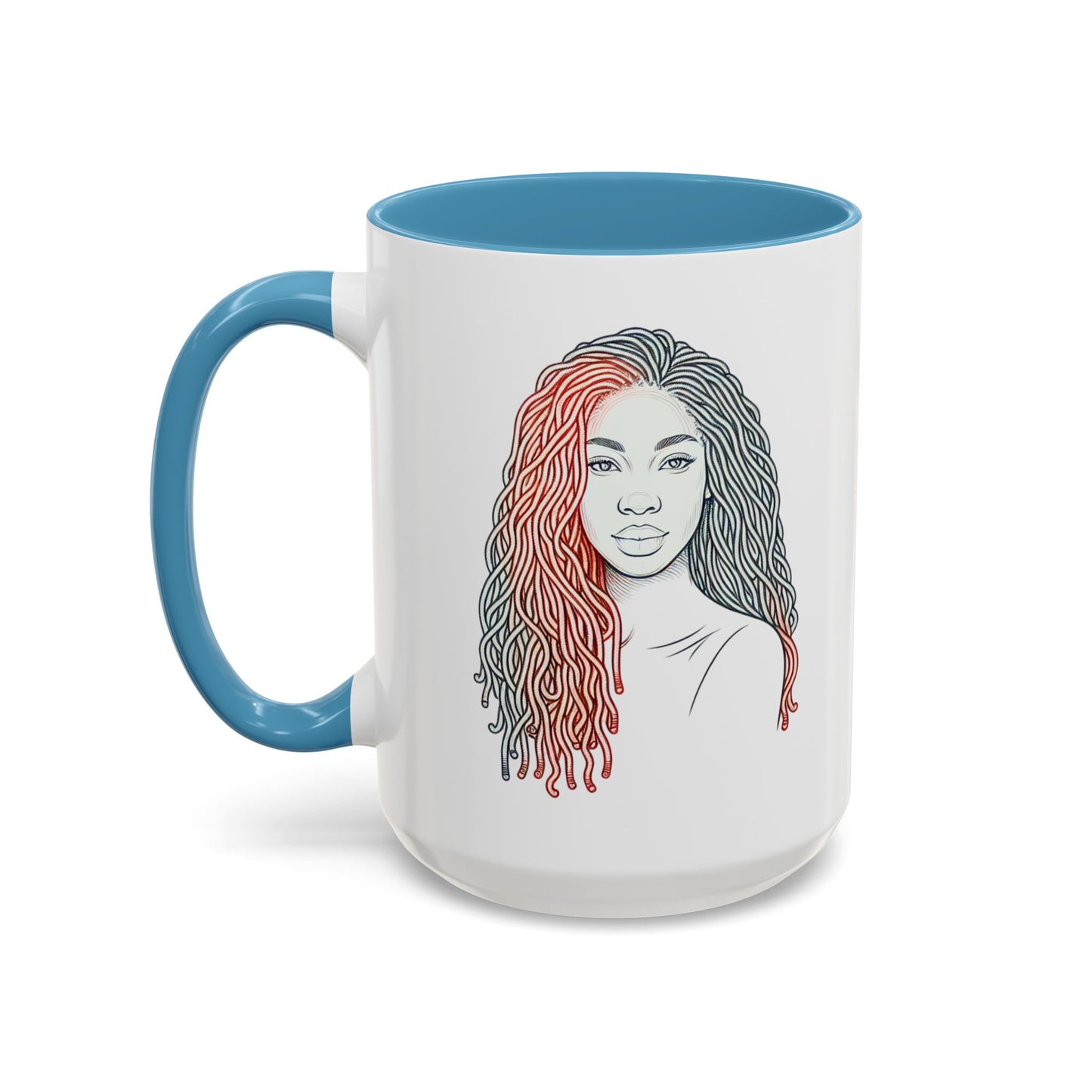 Artistic Accent Coffee Mug. Afrocentric Gift Afro Hair Black American African Girl