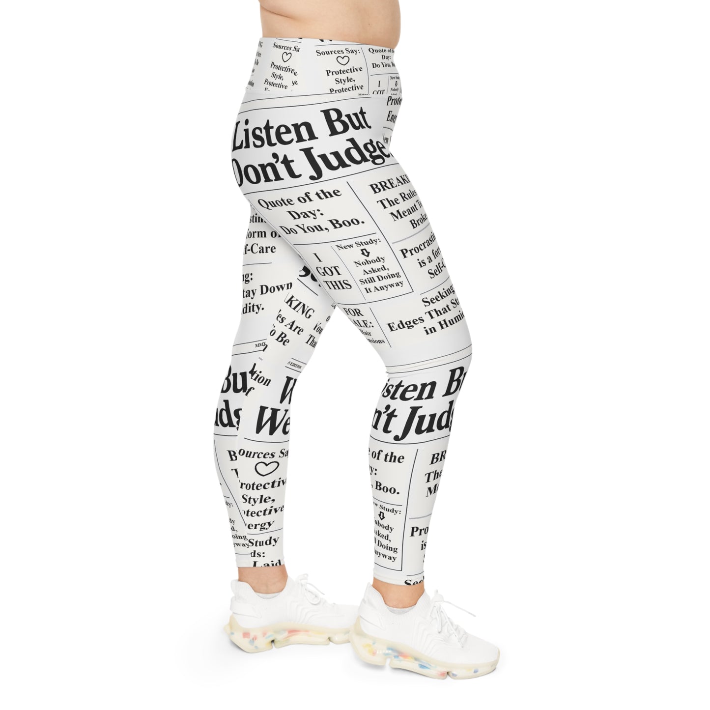 Plus Size Leggings, Comfort Fit Yoga Pants, Casual Wear Gift for Locs Lovers Afro Hair Black American African Girl T-shirt