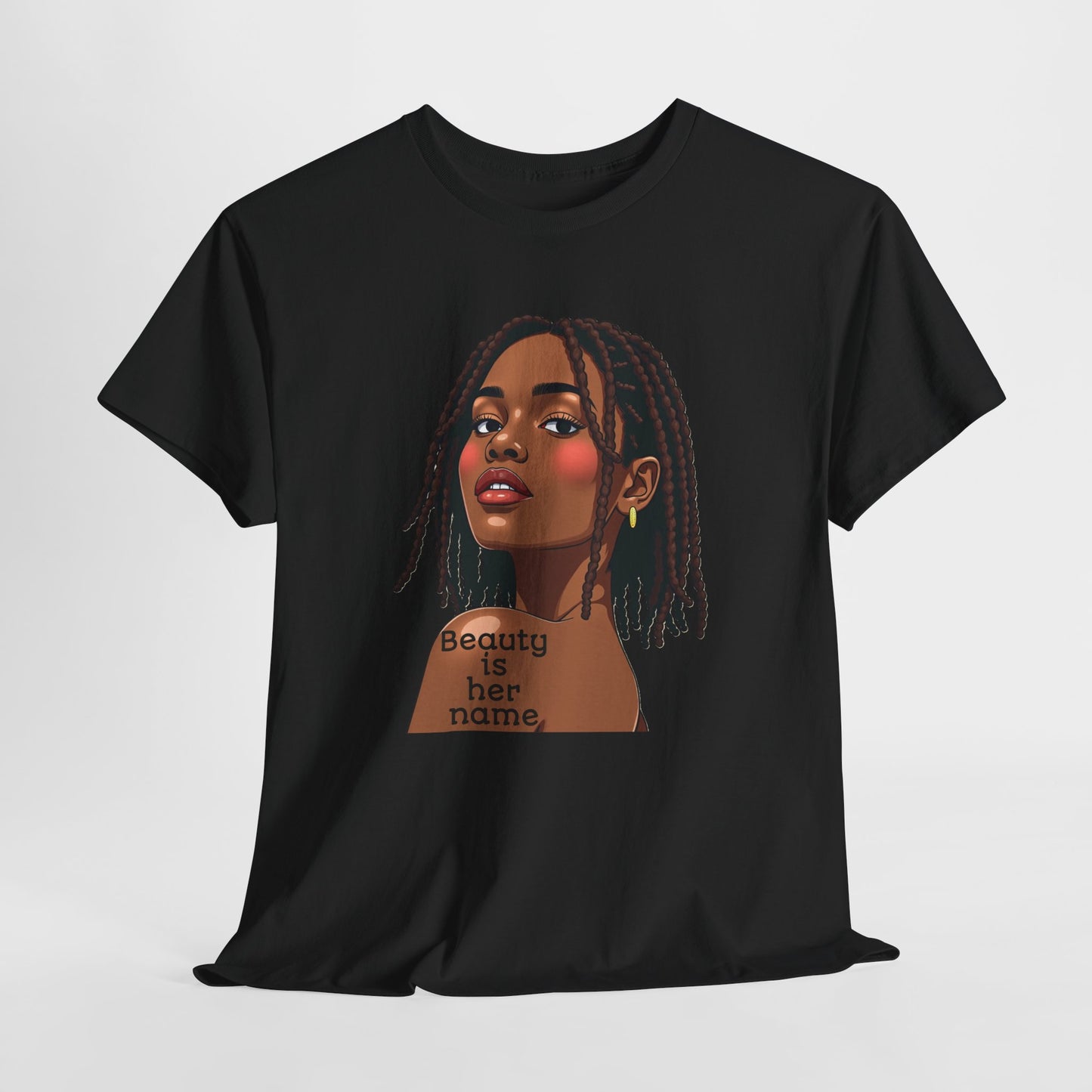 Beauty is Her Name Tee Casual Wear Gift for Locs Lovers Afro Hair Black American African Girl T-shirt