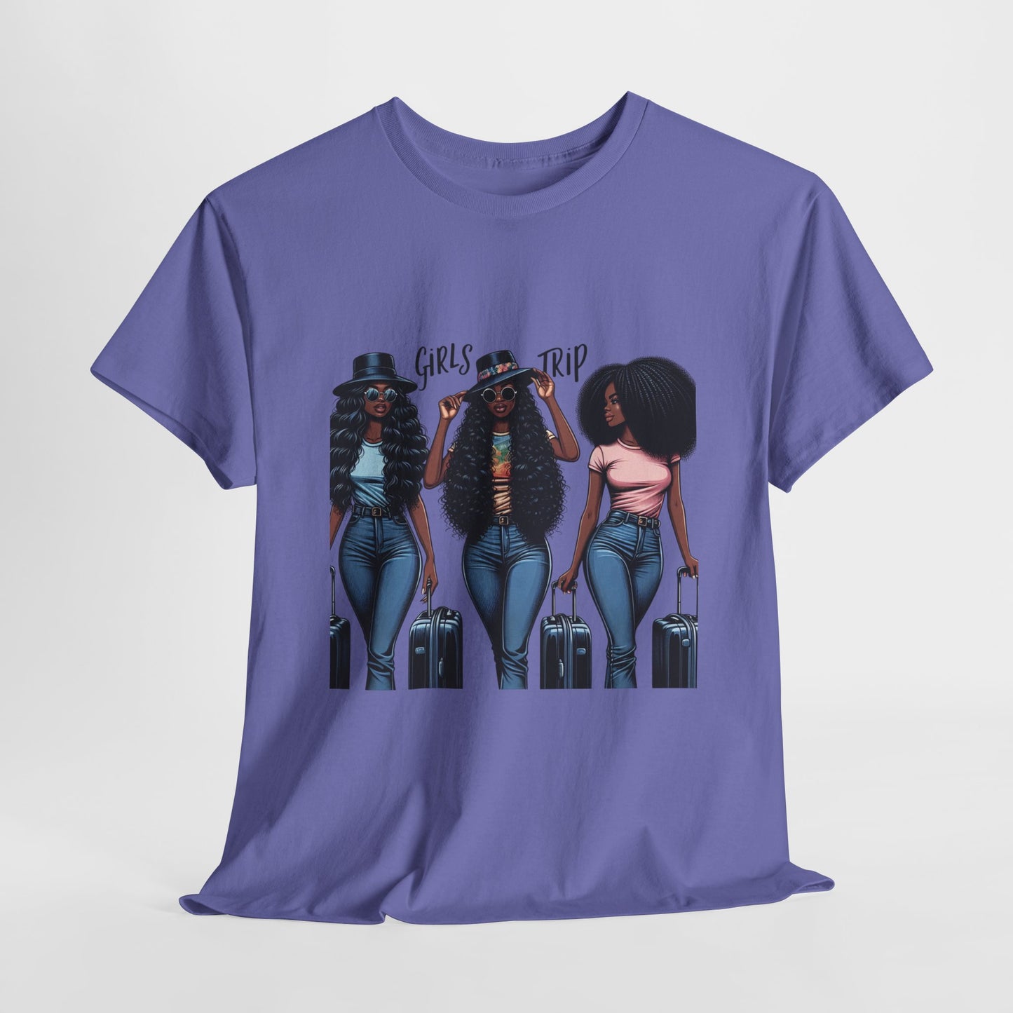 Girls Trip Casual Wear Gift for Locs Lovers Afro Hair Black American African Girl T-shirt