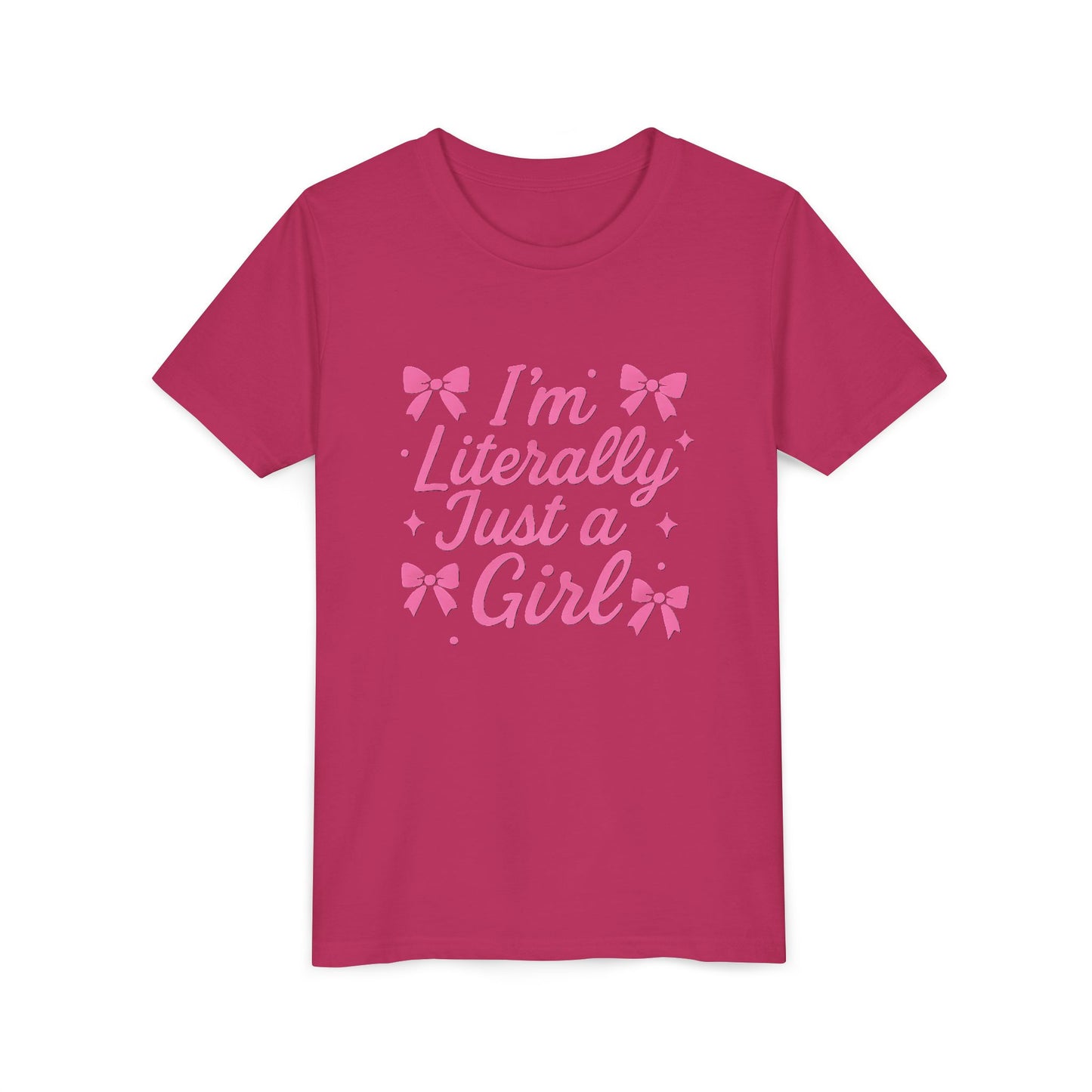 Cute Girls' Tee: I'm Literally Just a Girl. Youth Short Sleeve T-shirt, Perfect for Birthday Gifts, Playdates, Everyday Wear, Summer