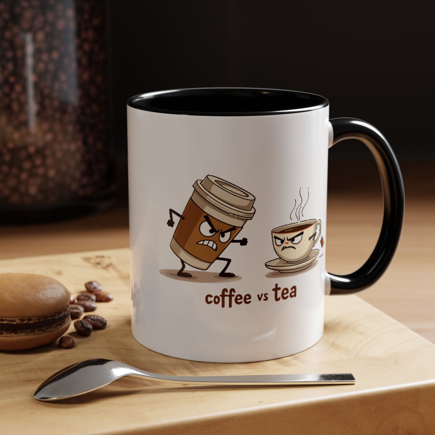 Coffee vs Tea Humorous Accent Mug. 11oz & 15oz. Perfect Gift for Coffee Lovers