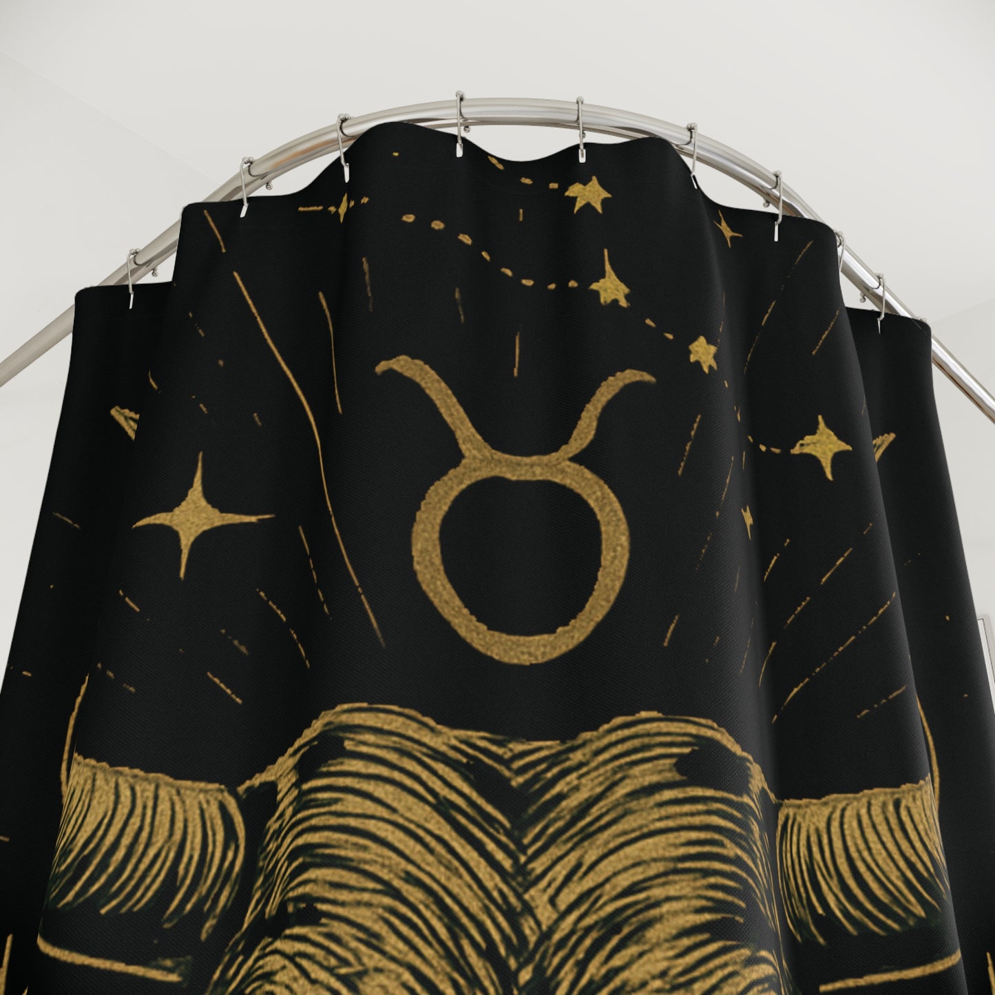 Taurus Shower Curtain, Zodiac Home Décor, Celestial Gift Idea, Horoscope Shower Decor