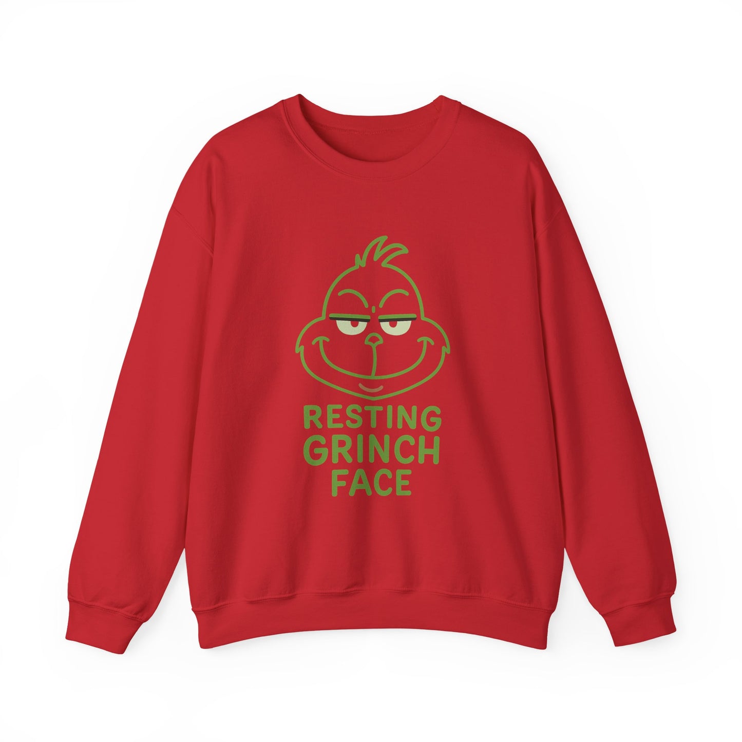 Resting Grinch Face Sweatshirt, Cozy Holiday Crewneck for Christmas, Funny Gift for Grinch Lovers, Winter Wardrobe Essential, Kids & Adults