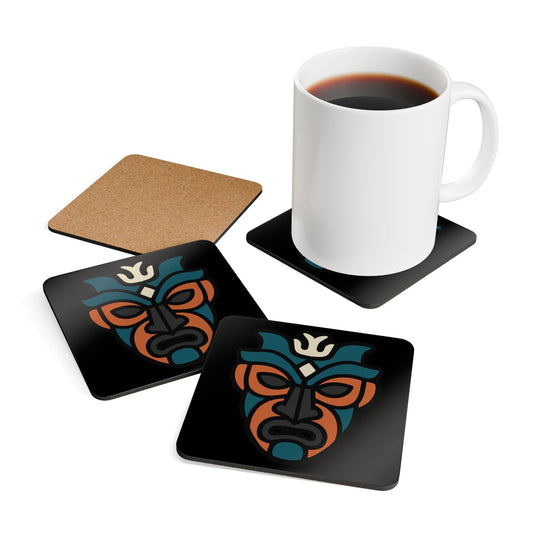 Corkwood Coaster Set: Tribal Decor, Home Bar Accessory, Unique Gift, Bohemian Style, Eco-Friendly Housewarming Present