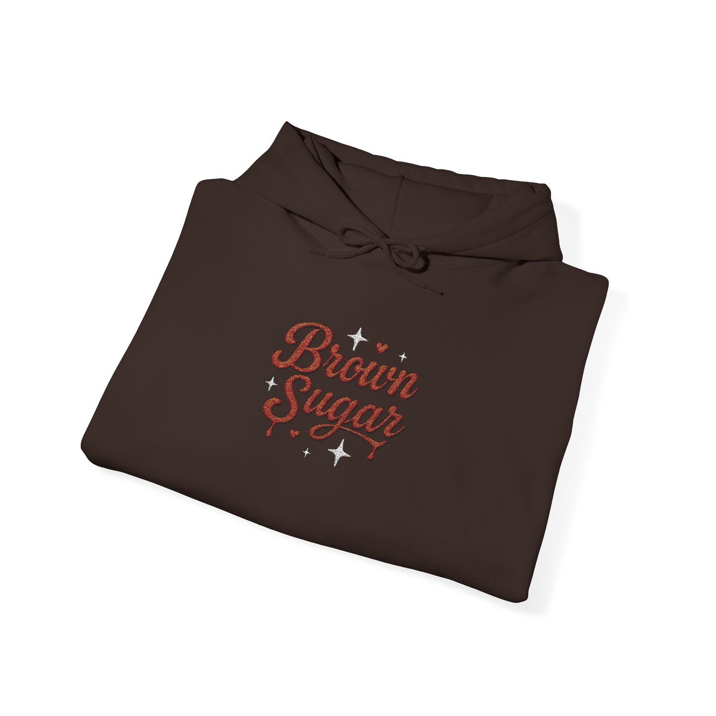 Embroidered "Brown Sugar" Unisex Heavy Blend™ Hooded Sweatshirt. Afro Hair Black American African Girl T-shirt