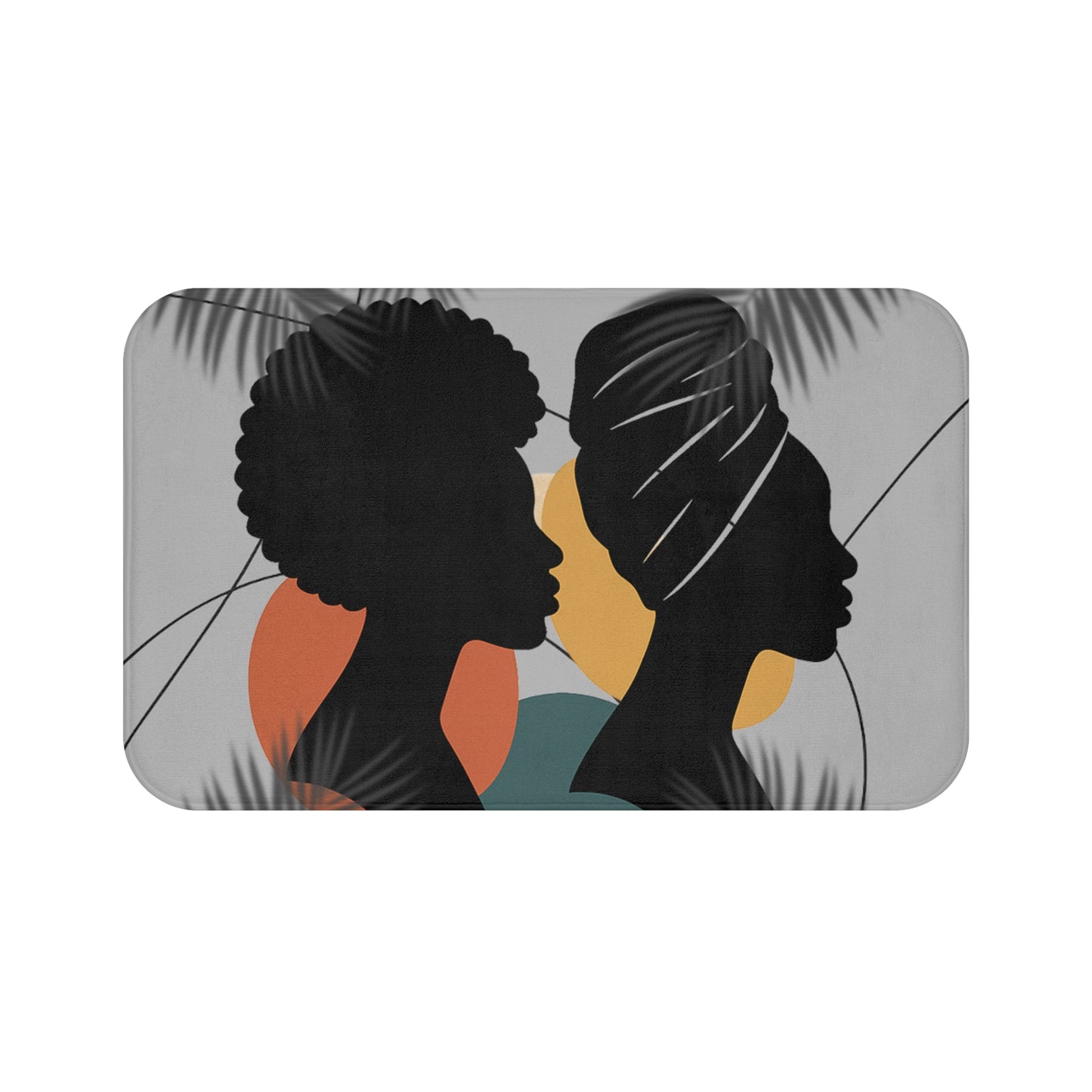Chic Afro Silhouette Bath Mat, Artistic Bathroom Decor, Stylish Floor Mat, Home Spa Gift, Modern Boho Shower Rug
