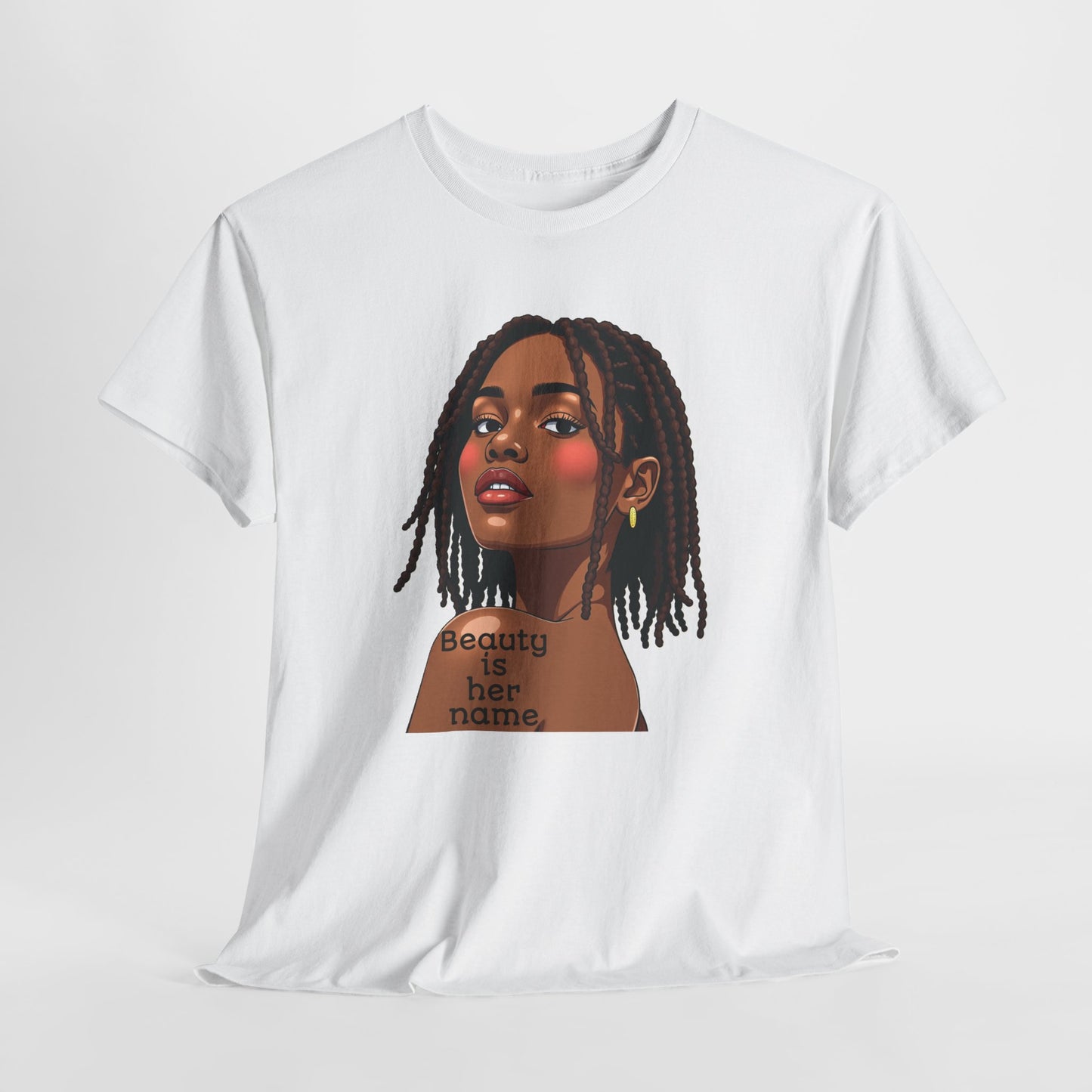 Beauty is Her Name Tee Casual Wear Gift for Locs Lovers Afro Hair Black American African Girl T-shirt