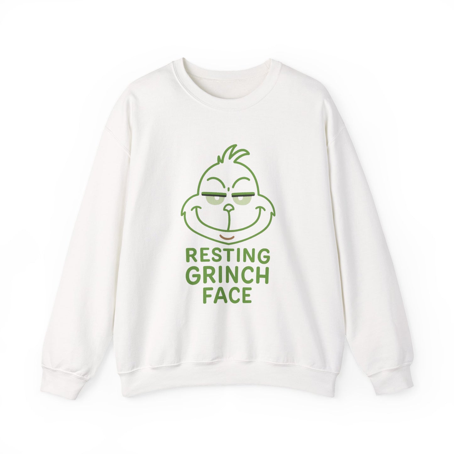 Resting Grinch Face Sweatshirt, Cozy Holiday Crewneck for Christmas, Funny Gift for Grinch Lovers, Winter Wardrobe Essential, Kids & Adults