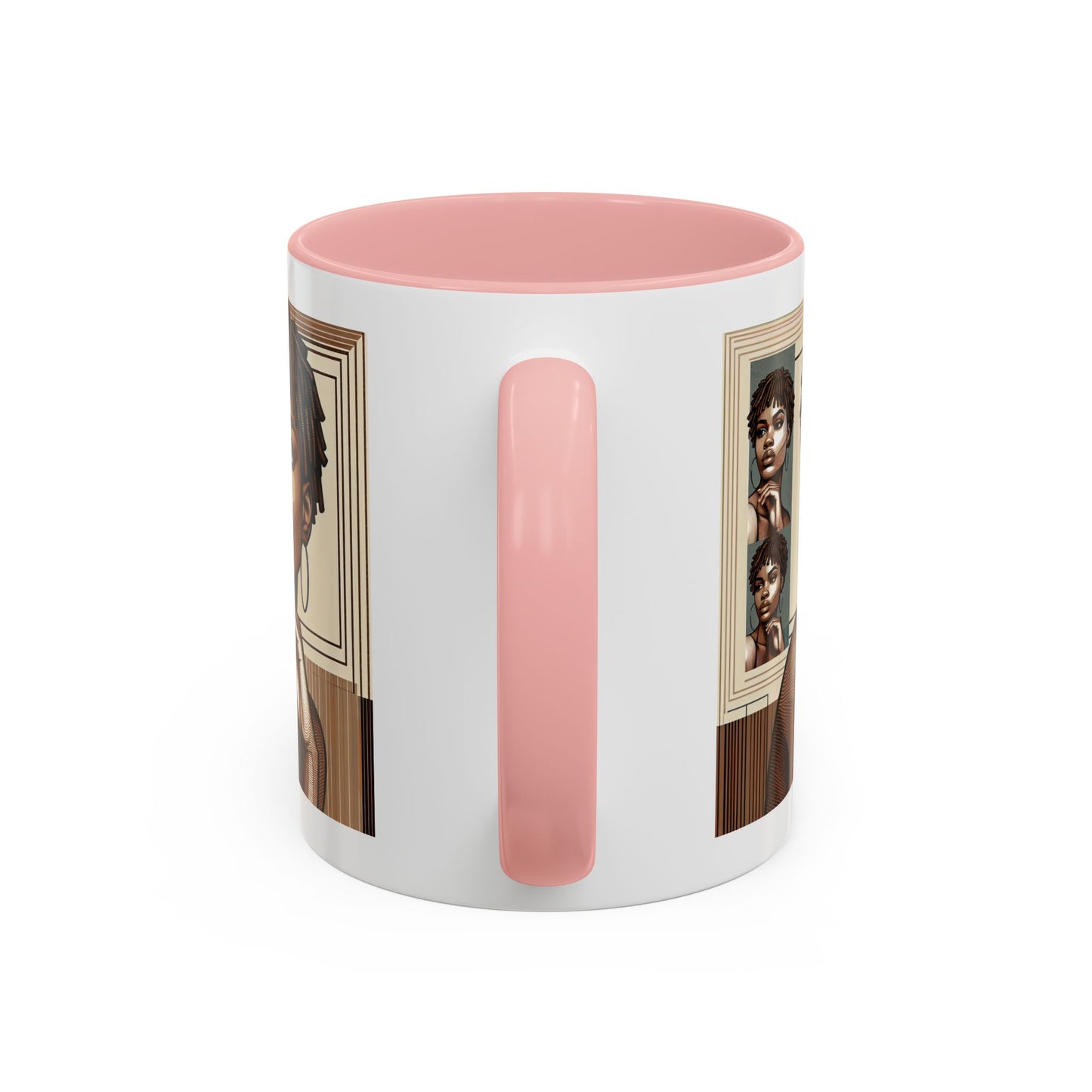 Elegant Art Coffee Mug, Unique Mug Gift, Black Girl Coffee Cup, Afrocentric Accent Mug