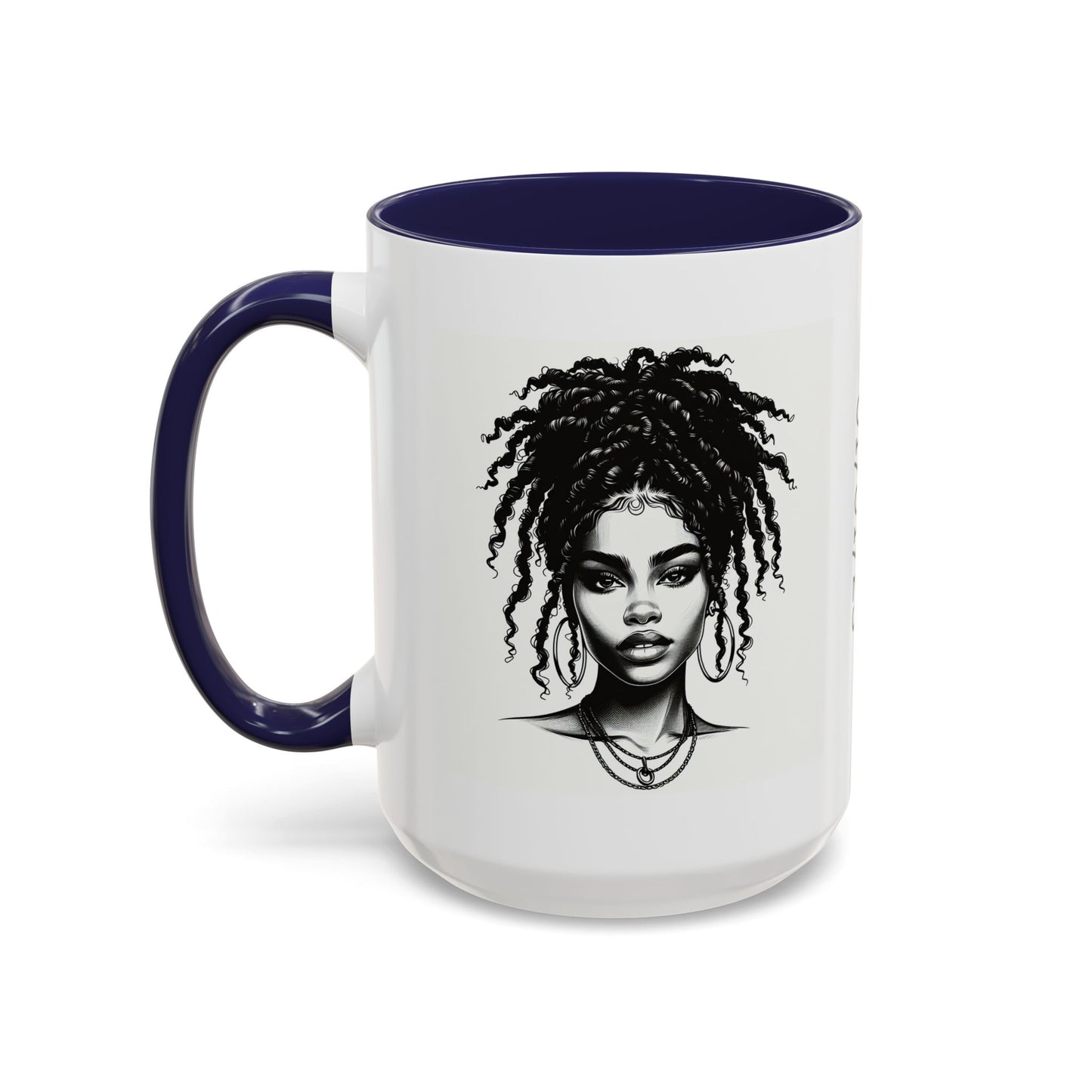 Messy Bun Personalized Coffee Mug, Gift for Coffee Lovers, Afro Hair Black American African Girl