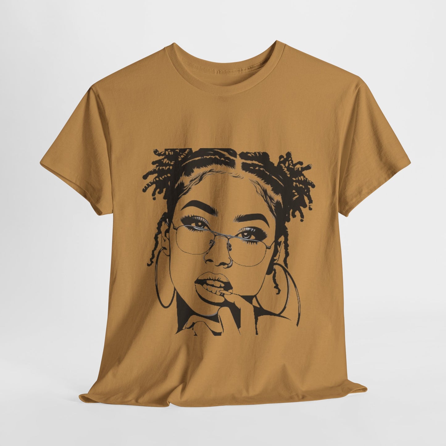 Bold Expression T-shirt Casual Wear Gift for Locs Lovers Afro Hair Black American African Girl T-shirt