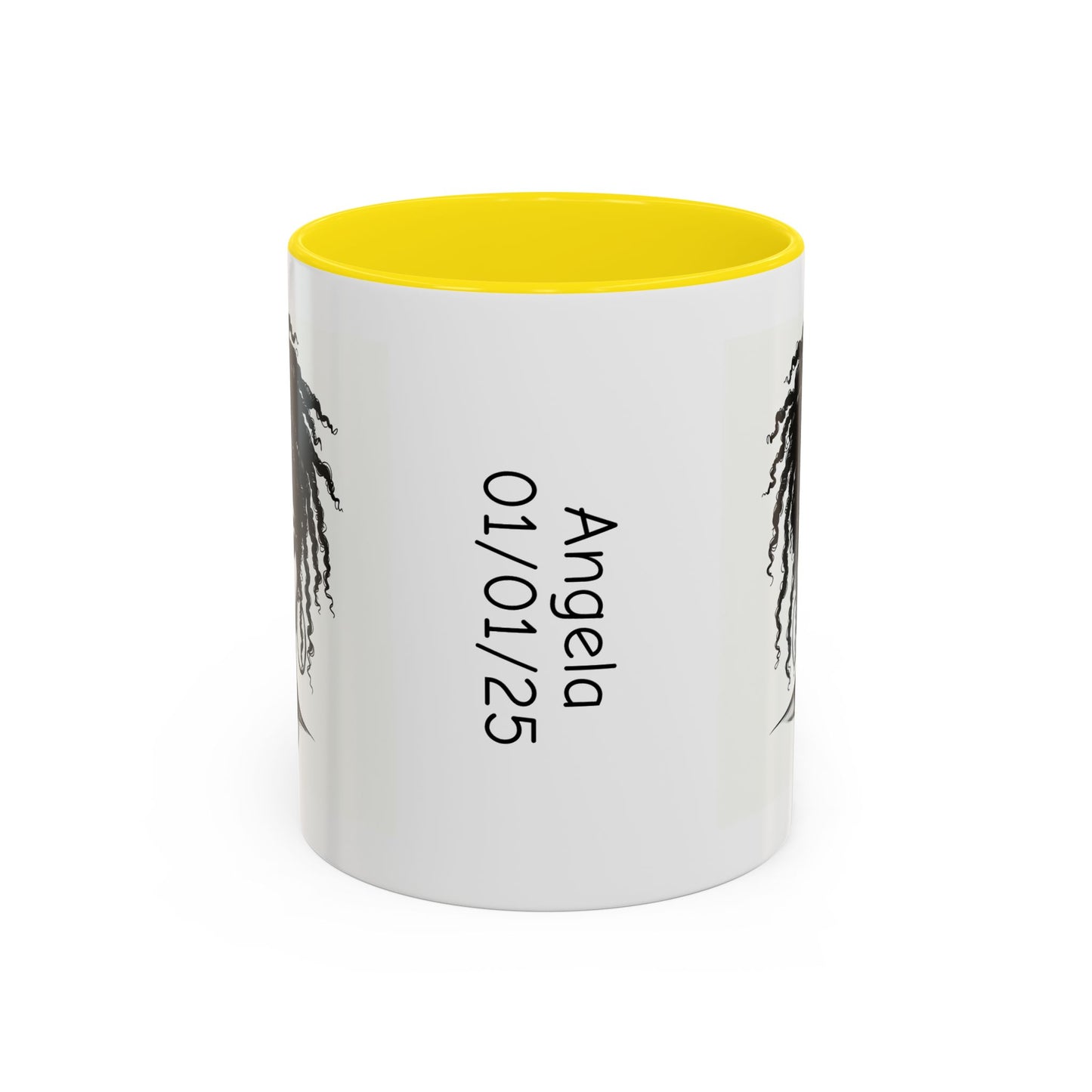 Messy Bun Personalized Coffee Mug, Gift for Coffee Lovers, Afro Hair Black American African Girl