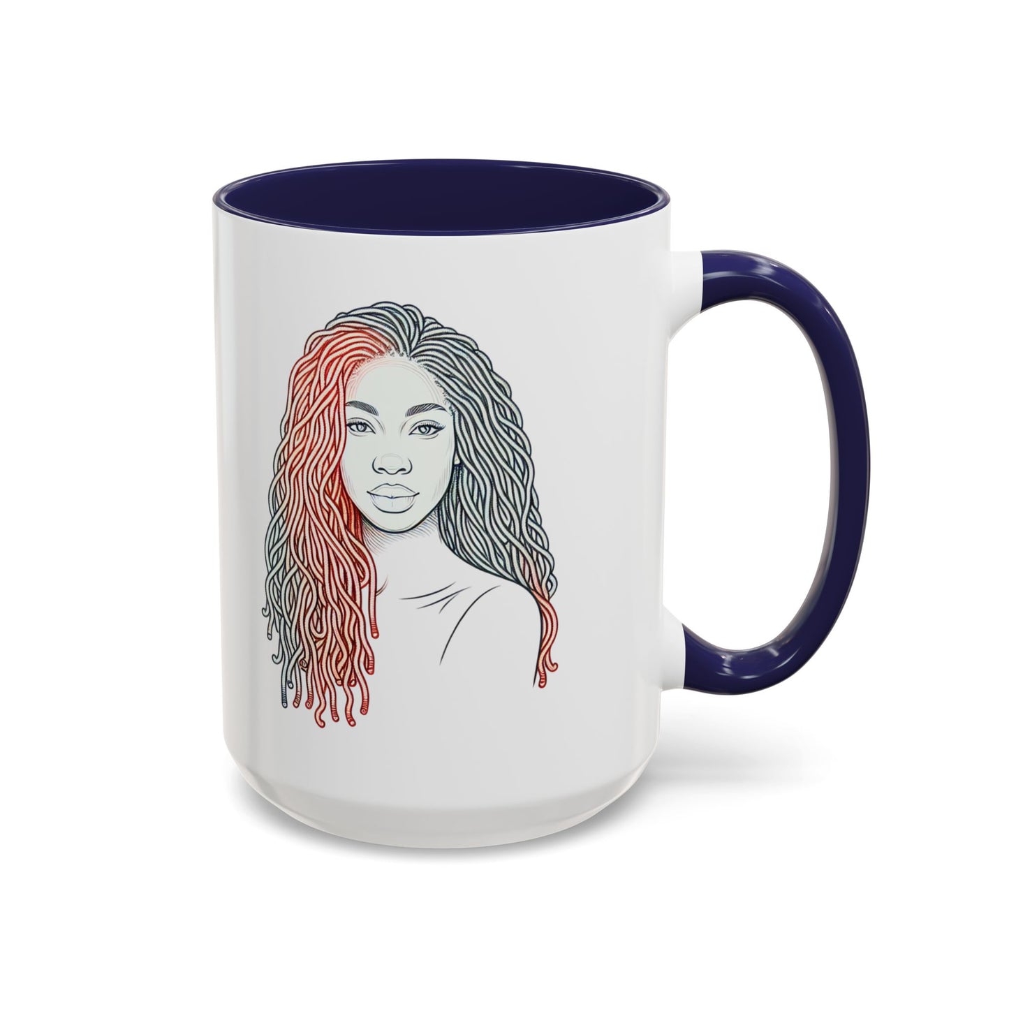 Artistic Accent Coffee Mug. Afrocentric Gift Afro Hair Black American African Girl