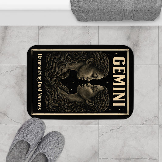 Gemini Zodiac Bath Mat, Astrological Home Decor, Astrology Gifts, Unique Bathroom Rug, Personalized Star Sign Mat