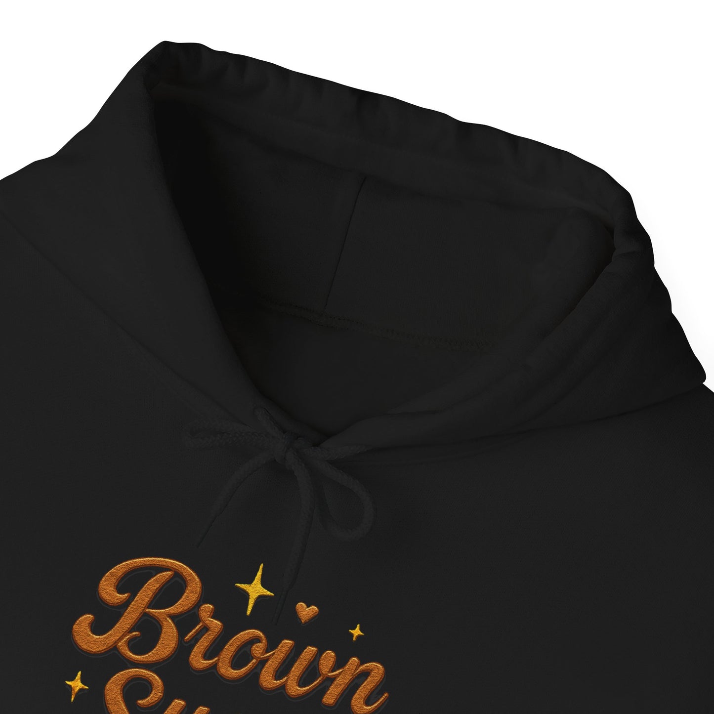 Unisex Heavy Blend™ Hooded Sweatshirt, Brown Sugar. Afro Hair Black American African Girl Hoodie