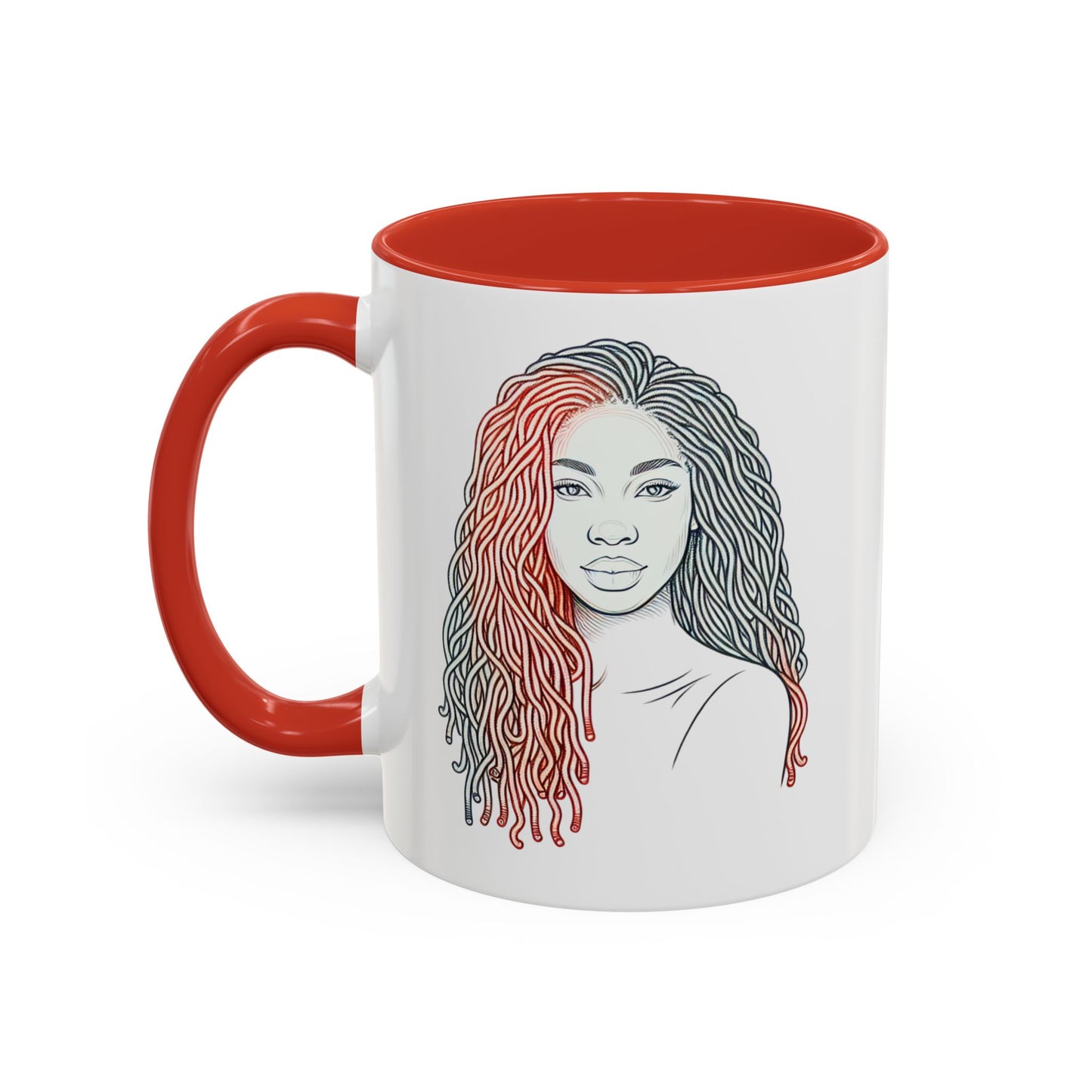 Artistic Accent Coffee Mug. Afrocentric Gift Afro Hair Black American African Girl