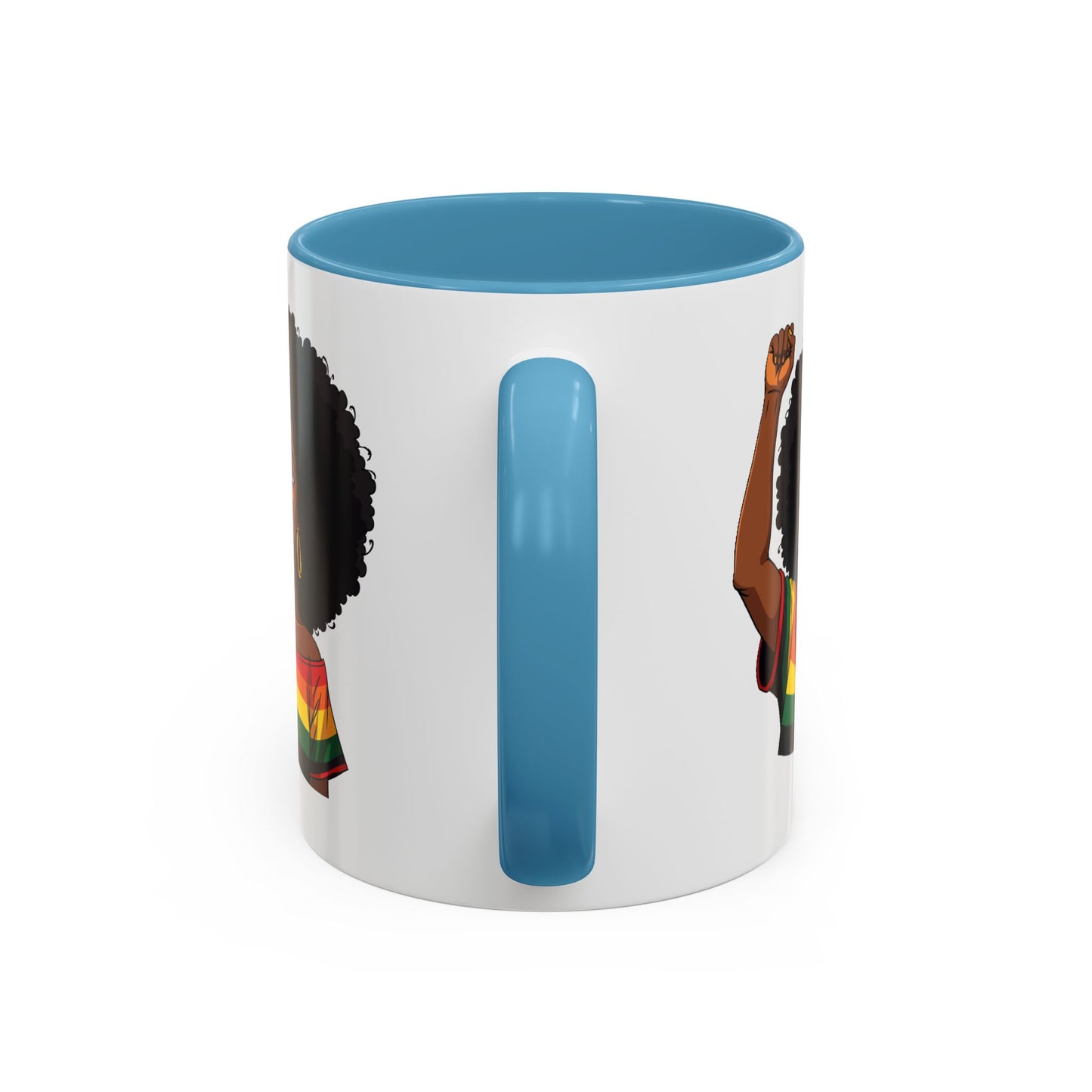 Empowered Black Woman Personalized Coffee Mug. Afro Hair Black American African Girl