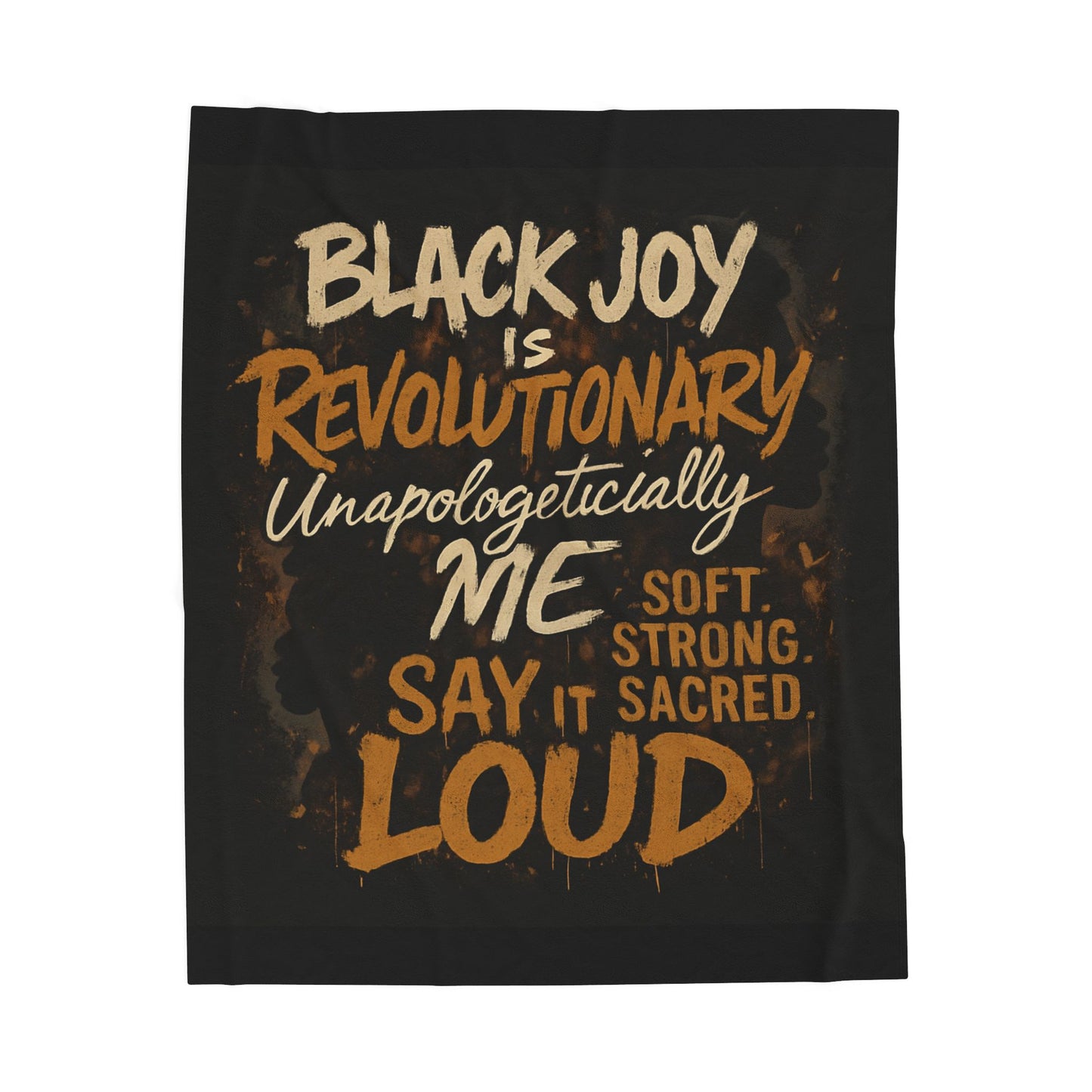 Black Joy Revolutionary Plush Blanket. Cozy Home Decor, Inspirational Gift, Soft Throw Blanket, Warm Blanket for All Occasions