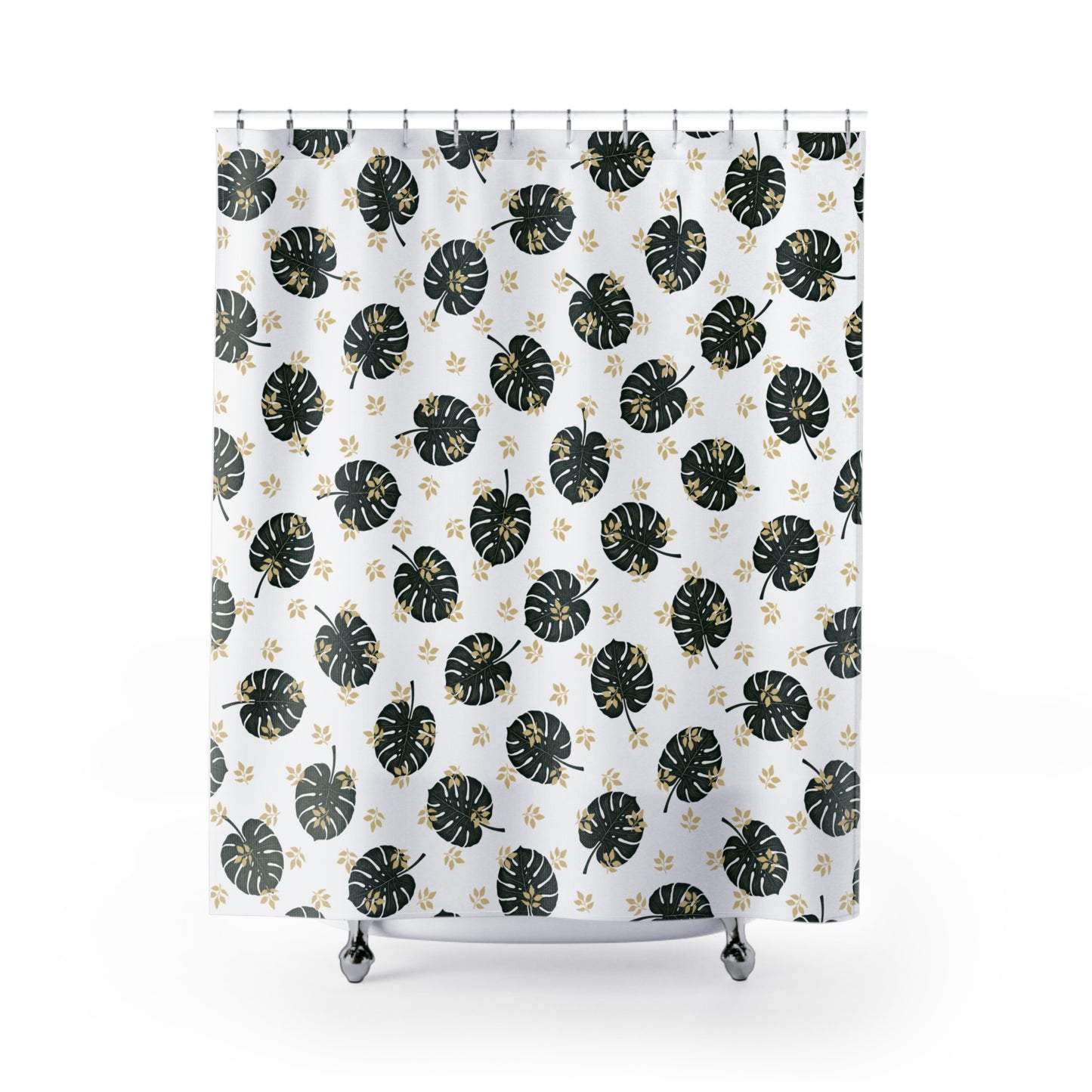 Tropical Leaf Shower Curtain – Modern Bathroom Decor, Botanical Shower Curtain, Housewarming Gift, Tropical Home Vibes, Nature Inspired