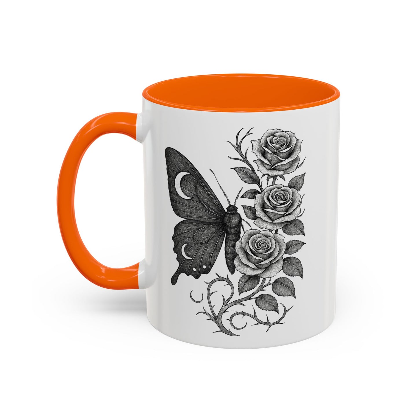 Elegant Floral Butterfly Mug. Black & White Coffee Cup. Home Decor, Gift for Her, Cater to Plant Lovers, Birthday, Everyday Use