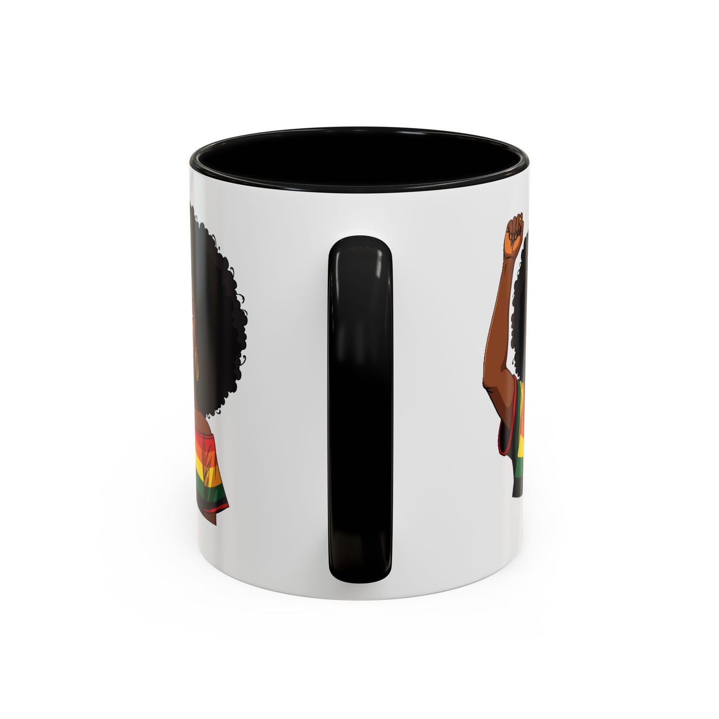 Empowered Black Woman Personalized Coffee Mug. Afro Hair Black American African Girl
