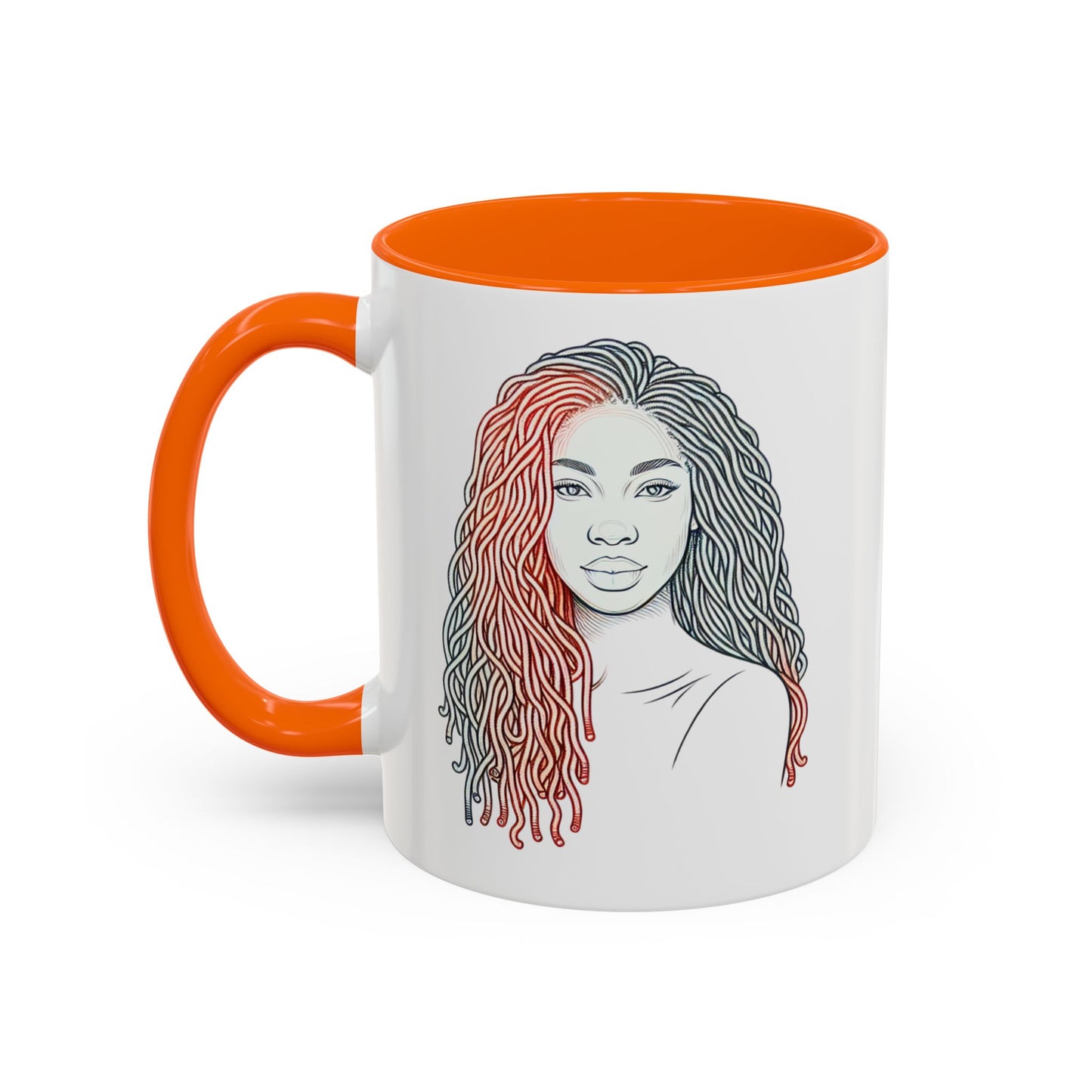 Artistic Accent Coffee Mug. Afrocentric Gift Afro Hair Black American African Girl