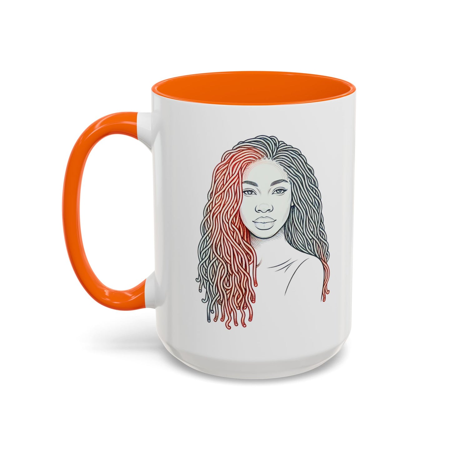 Artistic Accent Coffee Mug. Afrocentric Gift Afro Hair Black American African Girl