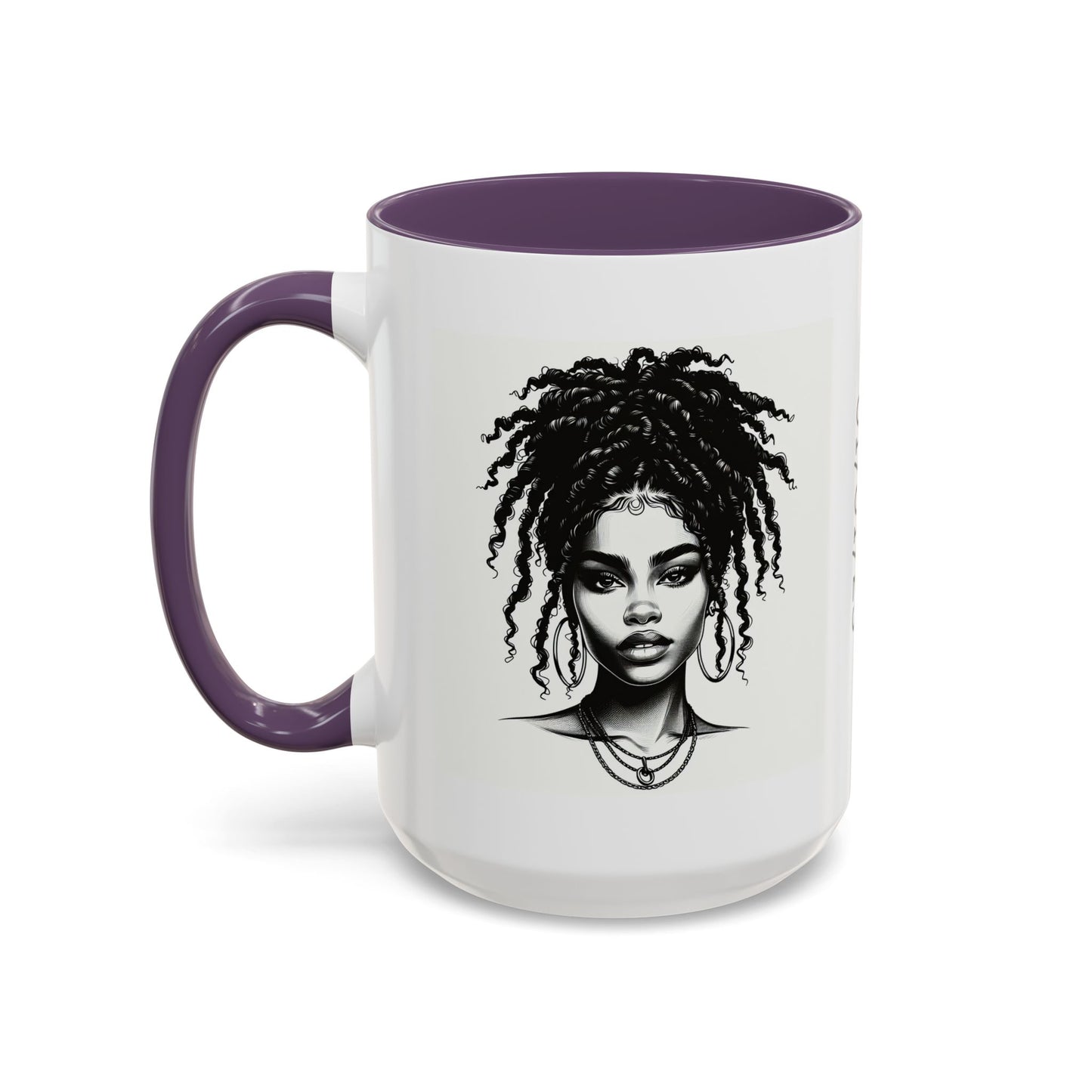 Messy Bun Personalized Coffee Mug, Gift for Coffee Lovers, Afro Hair Black American African Girl