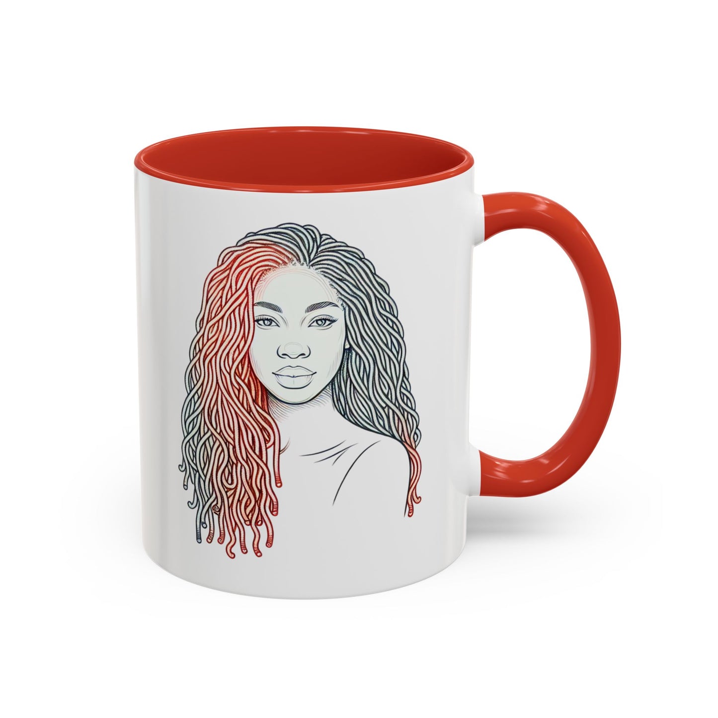 Artistic Accent Coffee Mug. Afrocentric Gift Afro Hair Black American African Girl
