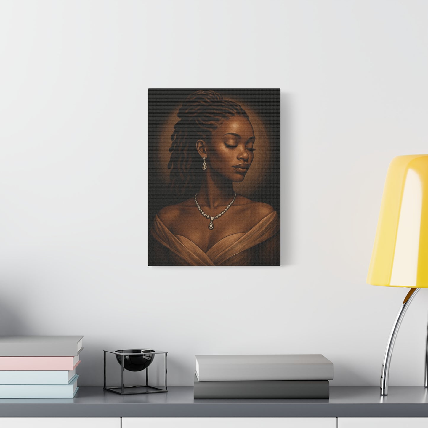 Elegant Wall Art Print, Black Woman Portrait, Home Decor, Inspirational Art, Gift for Her, Canvas Artwork