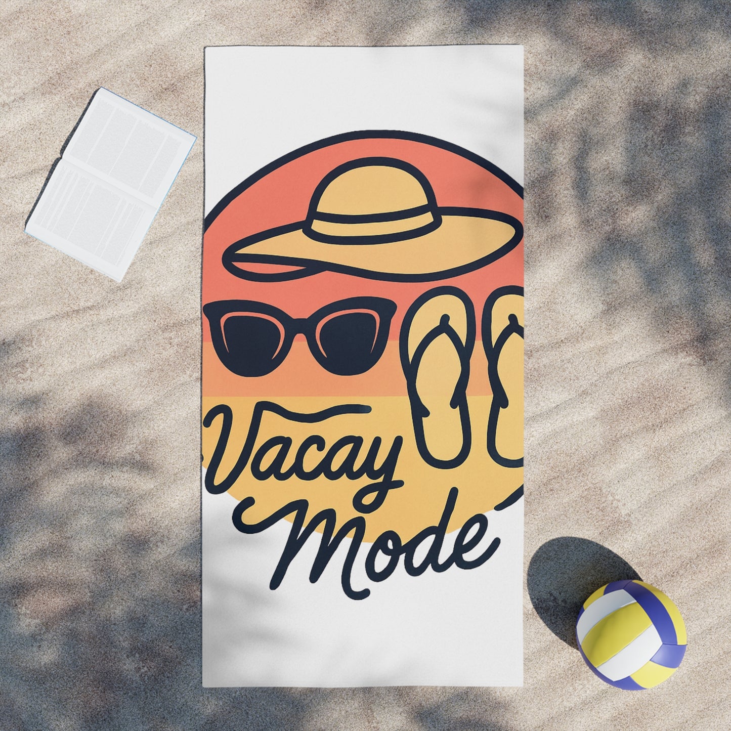 Vacay Mode Design Vacation Vibes Beach Towels. Perfect for Summer, Pool Days, Travel, Gifts & Relaxation