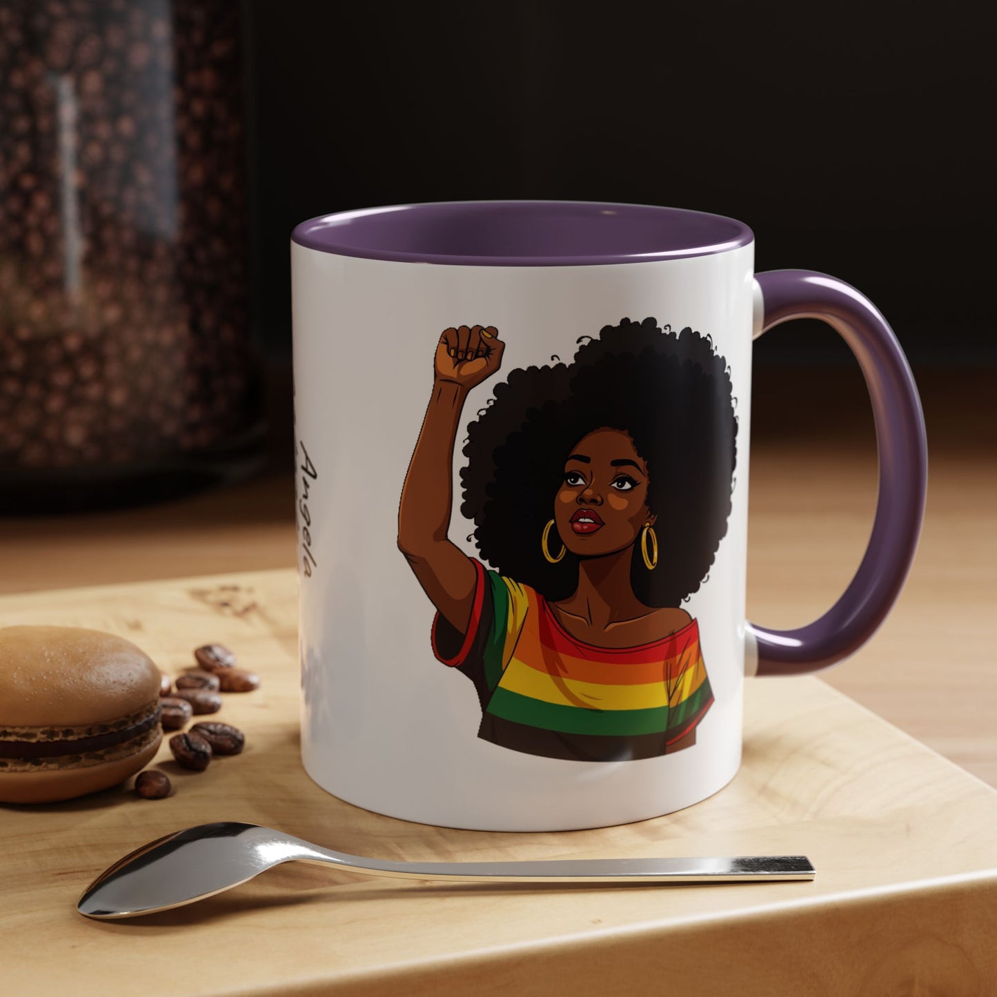 Empowered Black Woman Personalized Coffee Mug. Afro Hair Black American African Girl