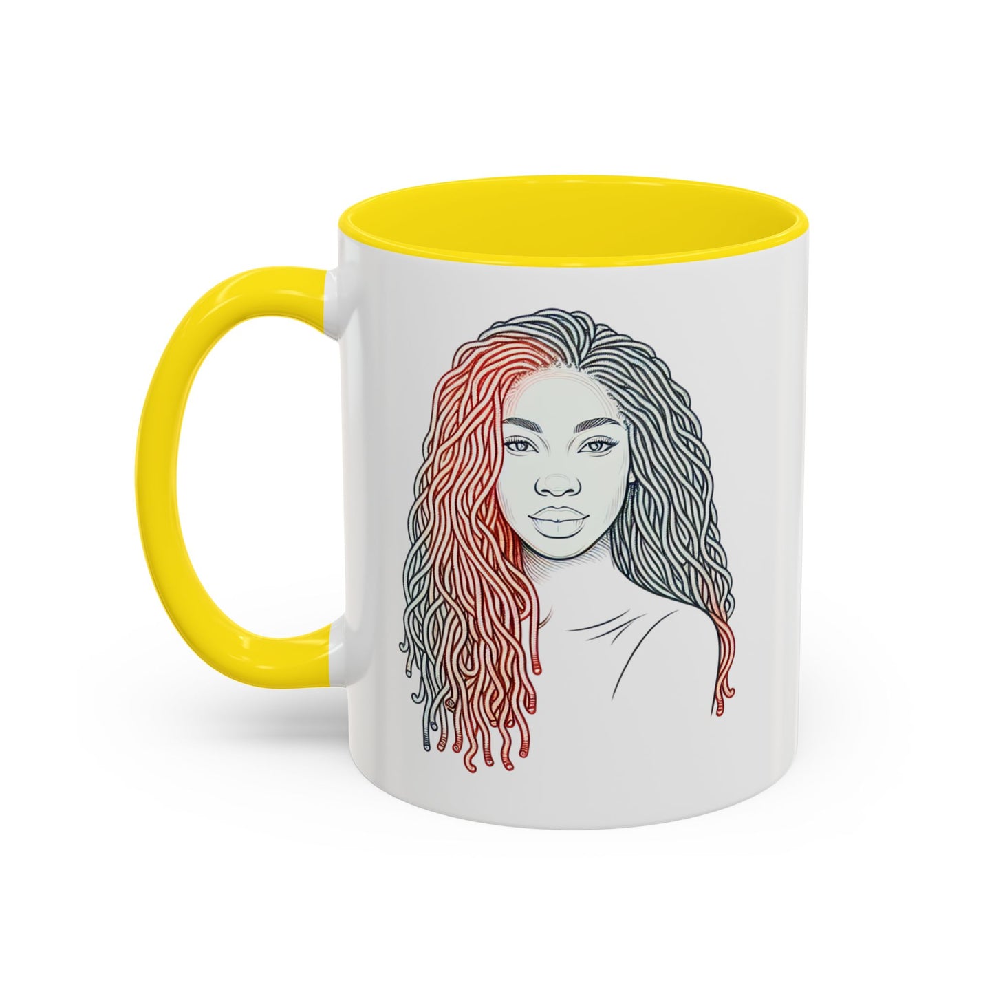 Artistic Accent Coffee Mug. Afrocentric Gift Afro Hair Black American African Girl
