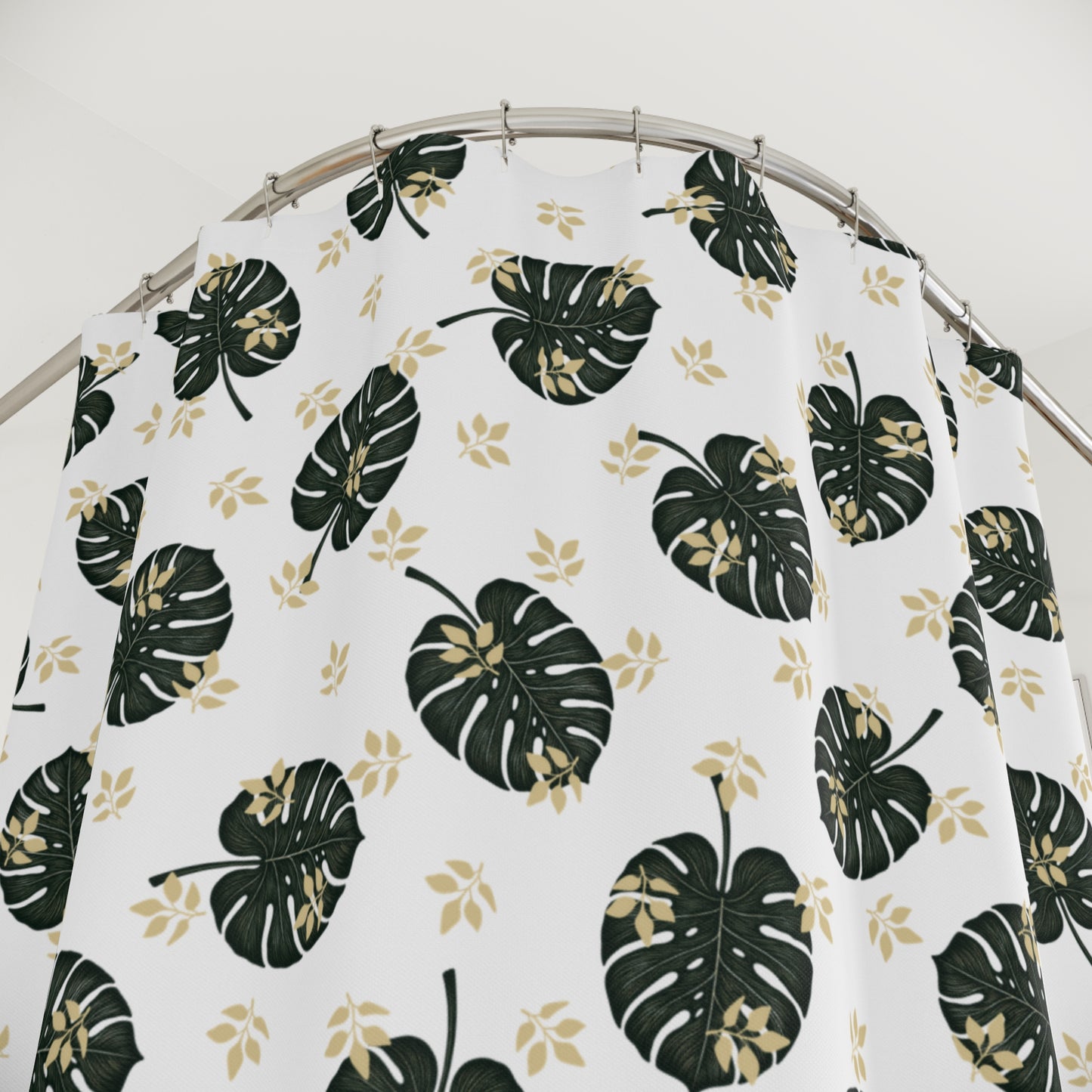 Tropical Leaf Shower Curtain – Modern Bathroom Decor, Botanical Shower Curtain, Housewarming Gift, Tropical Home Vibes, Nature Inspired