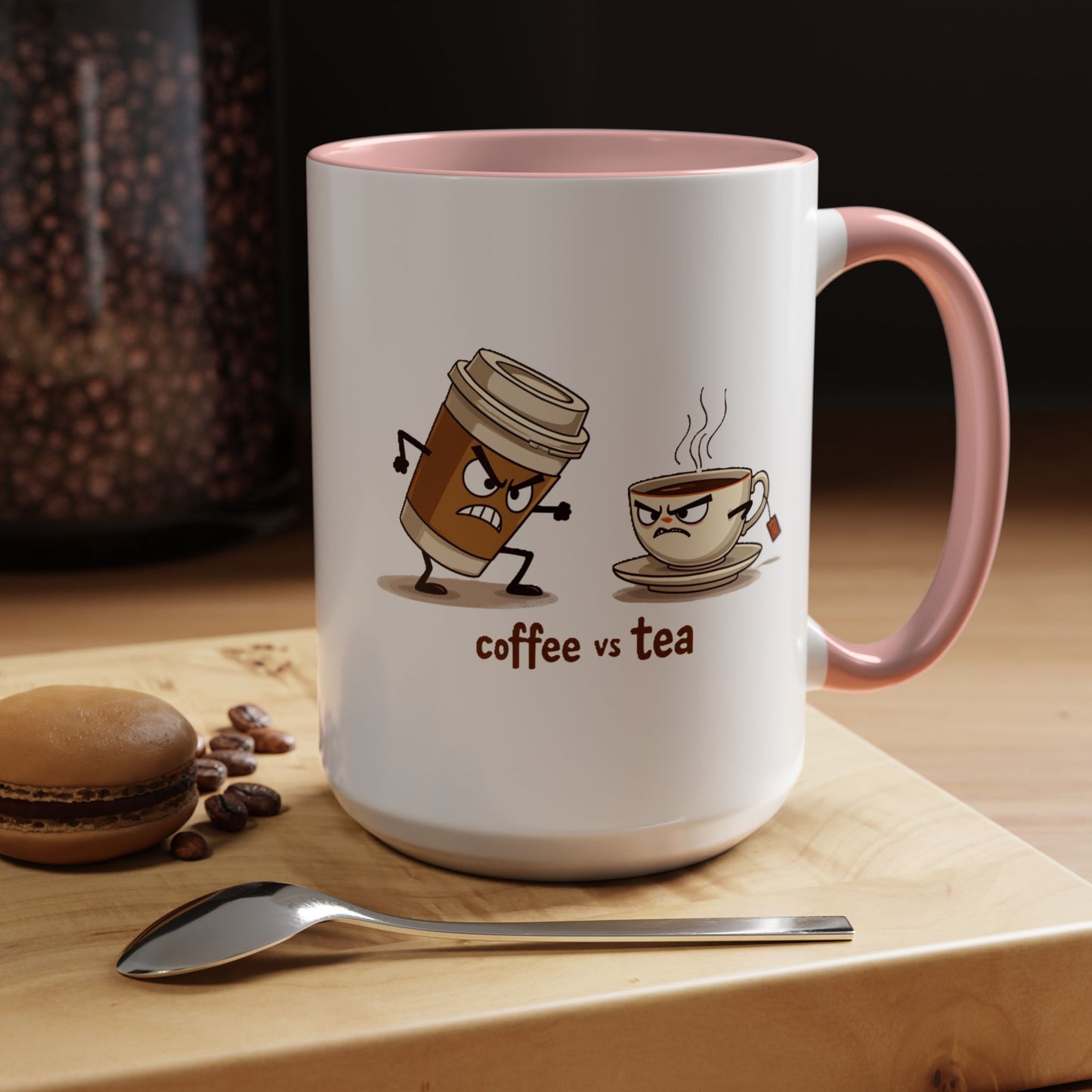 Coffee vs Tea Humorous Accent Mug. 11oz & 15oz. Perfect Gift for Coffee Lovers