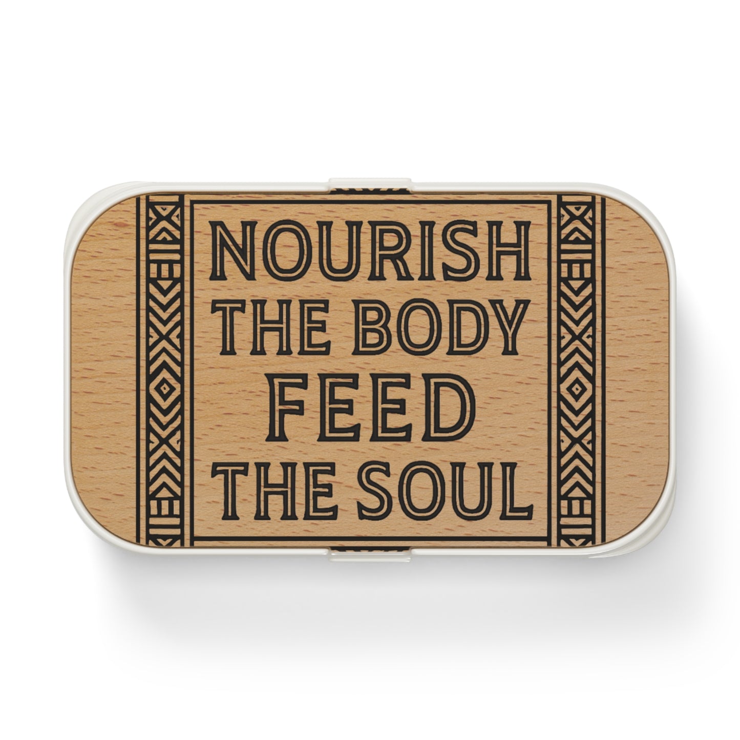 Eco-Friendly Bento Lunch Box, Nourish the Body Feed the Soul, Sustainable Food Container, Meal Prep Box, Healthy Eating Gift